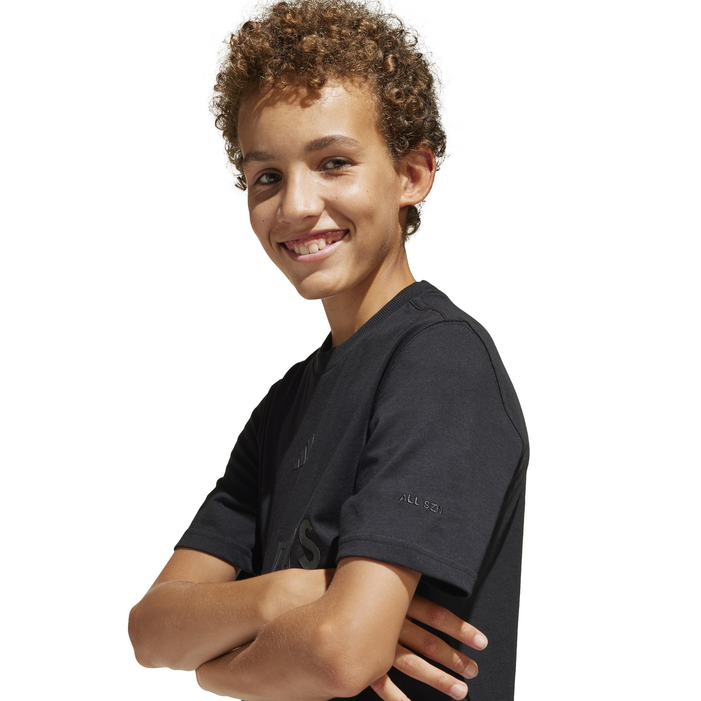 Unisex Kids ALL SZN Graphic T-Shirt, Black, A701_ONE, large image number 3