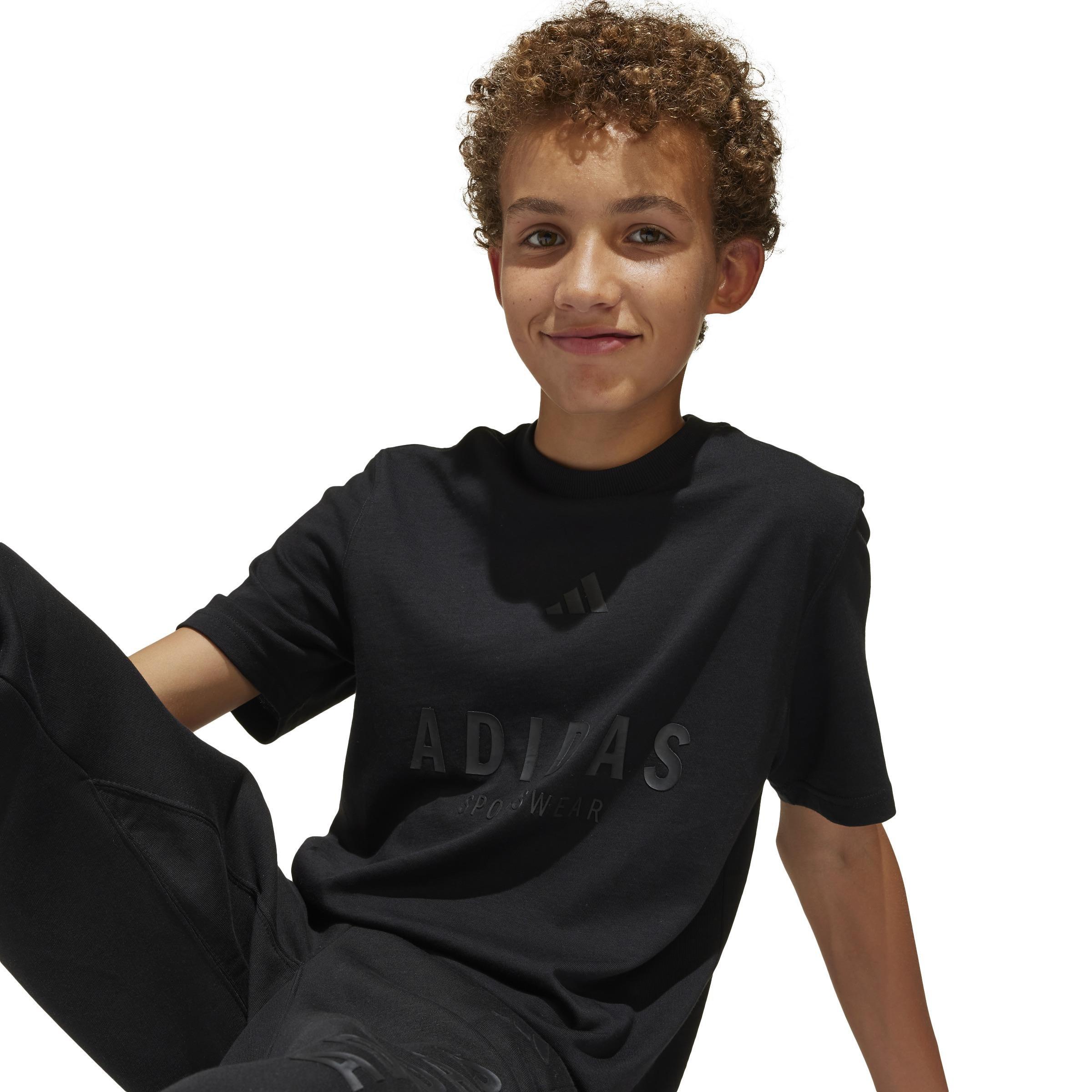 Unisex Kids ALL SZN Graphic T-Shirt, Black, A701_ONE, large image number 4