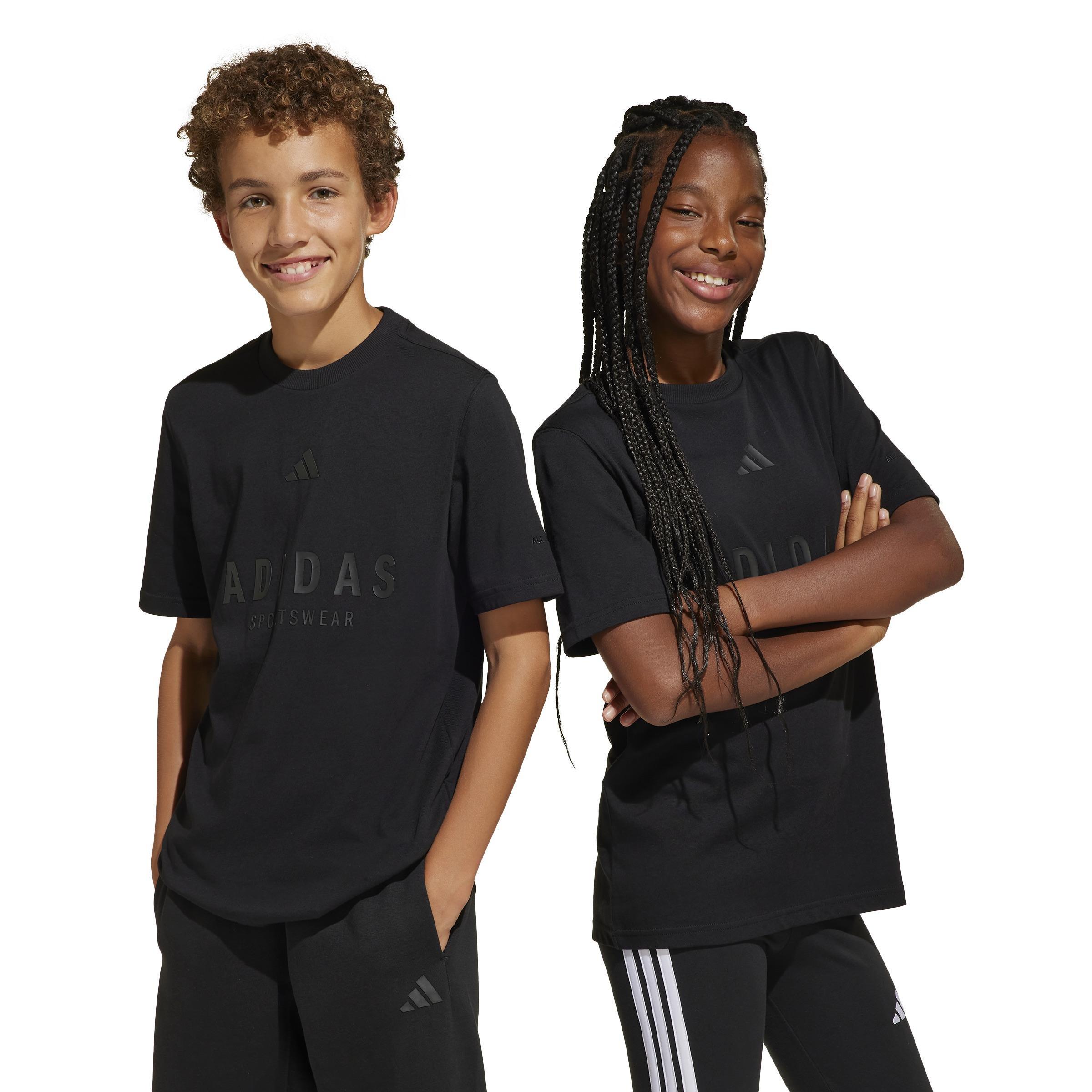 Unisex Kids ALL SZN Graphic T-Shirt, Black, A701_ONE, large image number 6