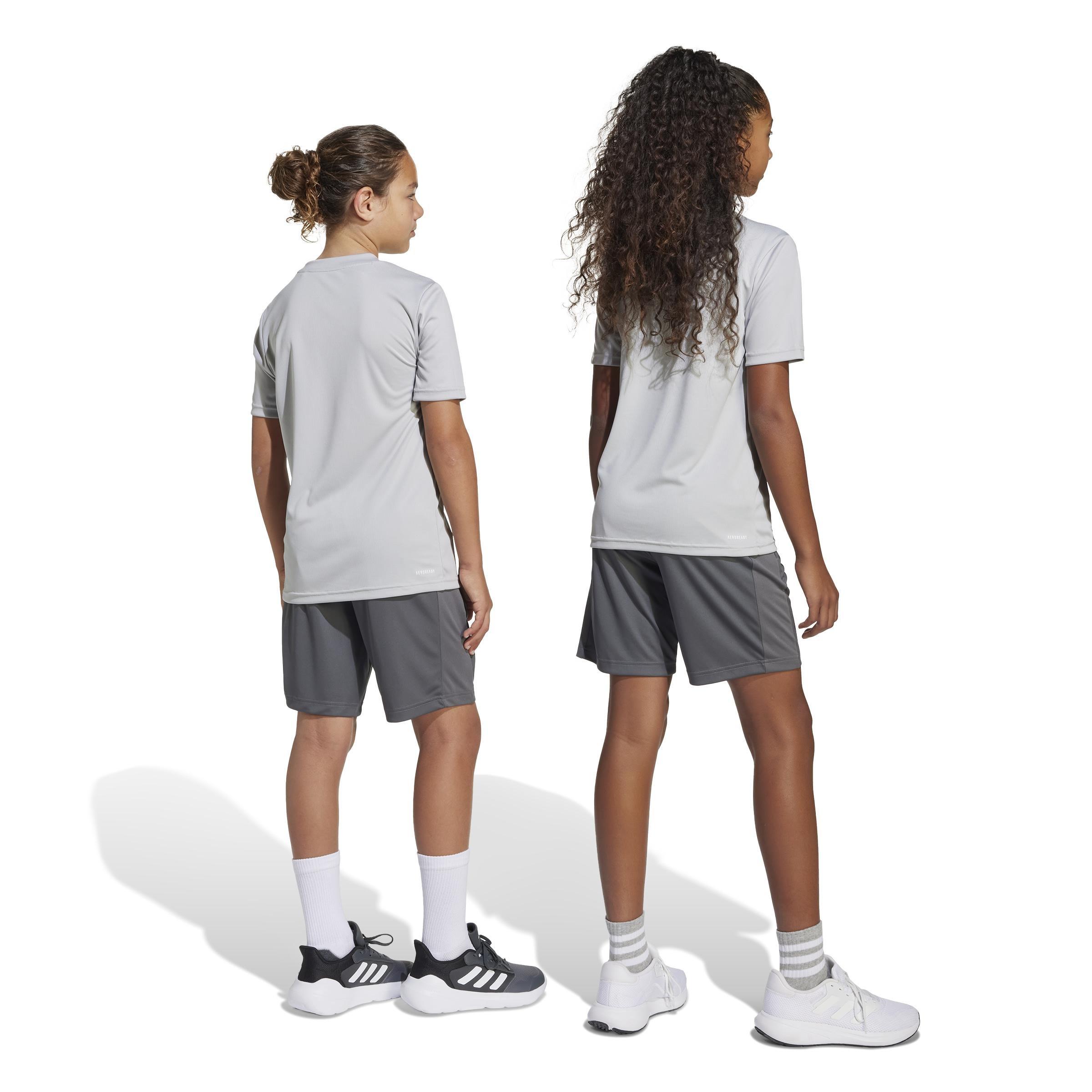 Unisex Kids Train Essentials Logo Regular Fit Shorts, Grey, , large image number 1