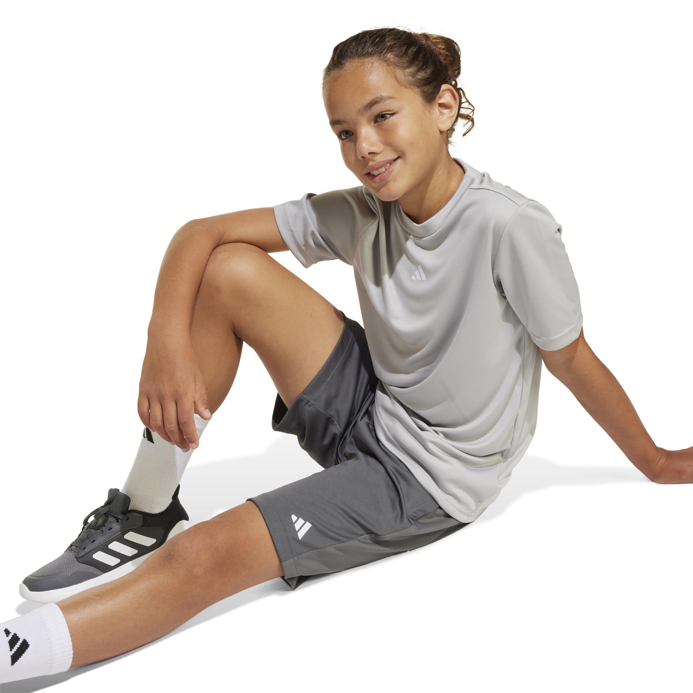 Unisex Kids Train Essentials Logo Regular Fit Shorts, Grey, , large image number 3