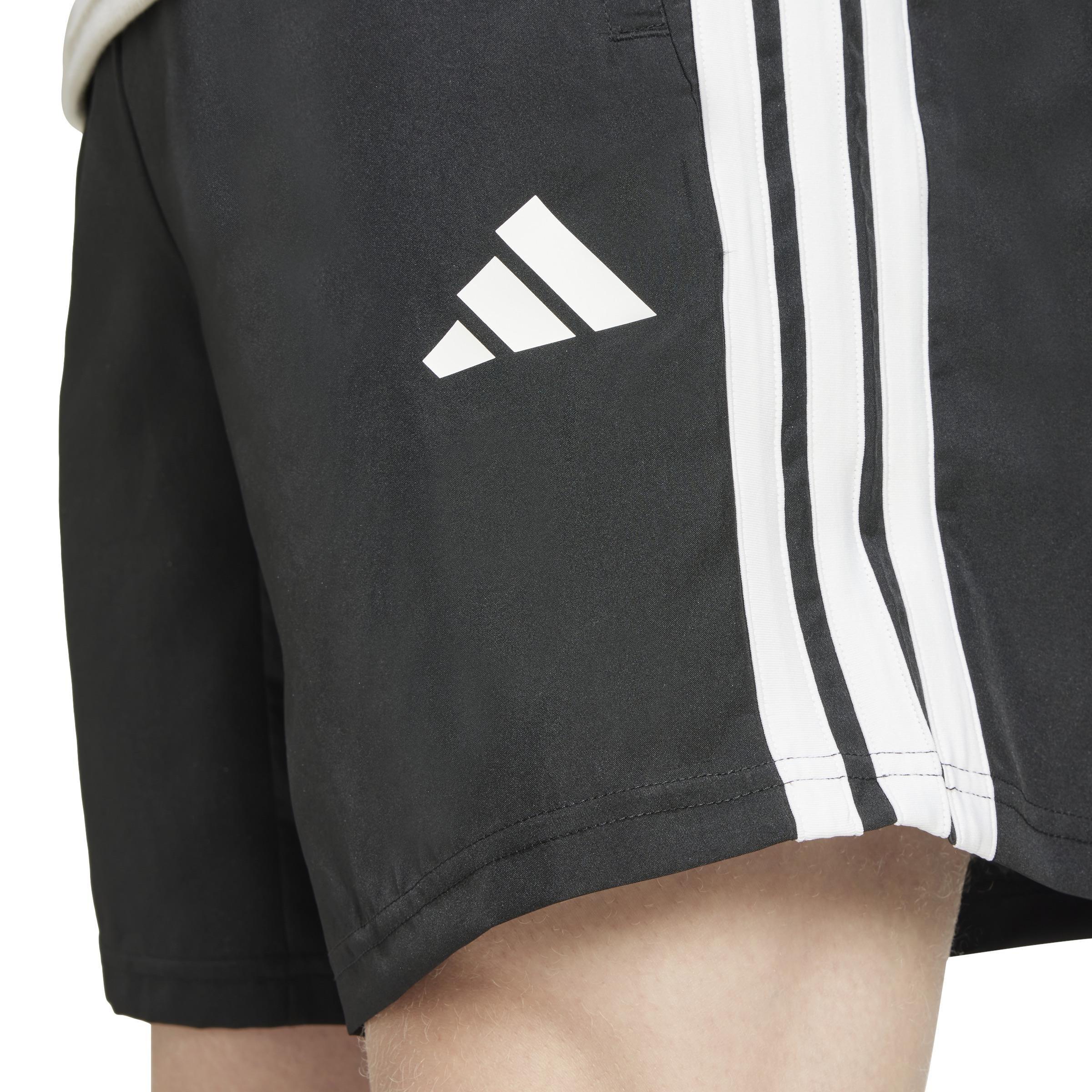 Essentials Training 3-Stripes Woven Shorts, Black, A701_ONE, large image number 2