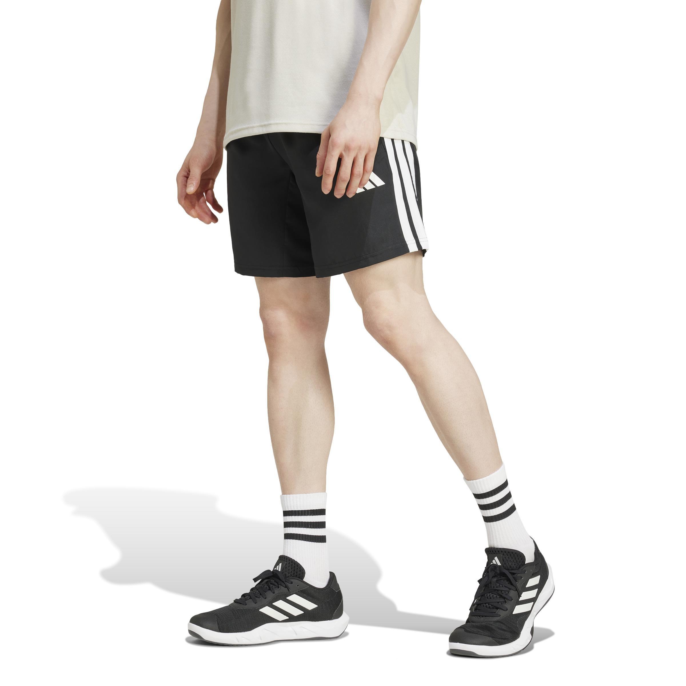 Essentials Training 3-Stripes Woven Shorts, Black, , large image number 10