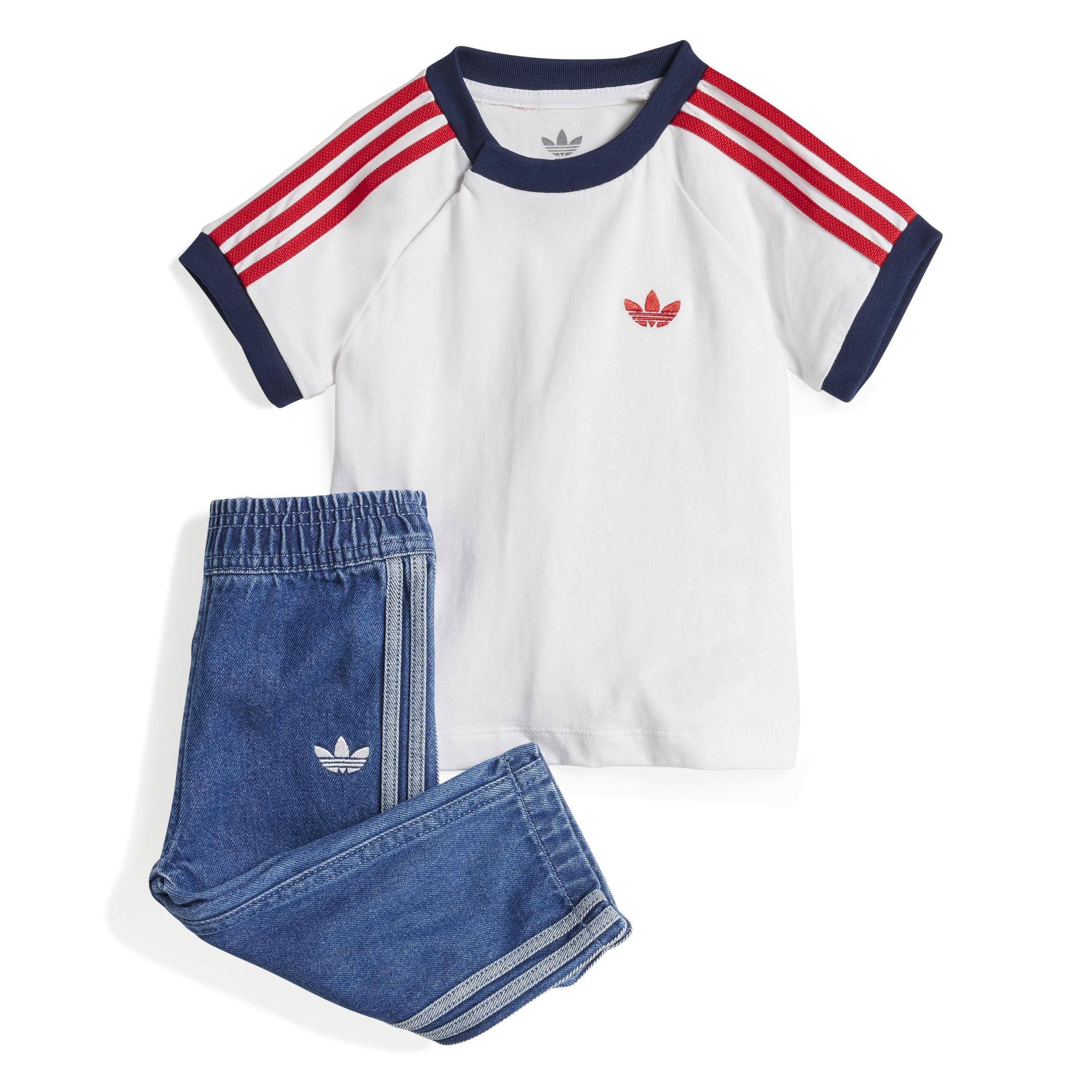 Unisex Kids Denim T-Shirt Set, Blue, A701_ONE, large image number 0