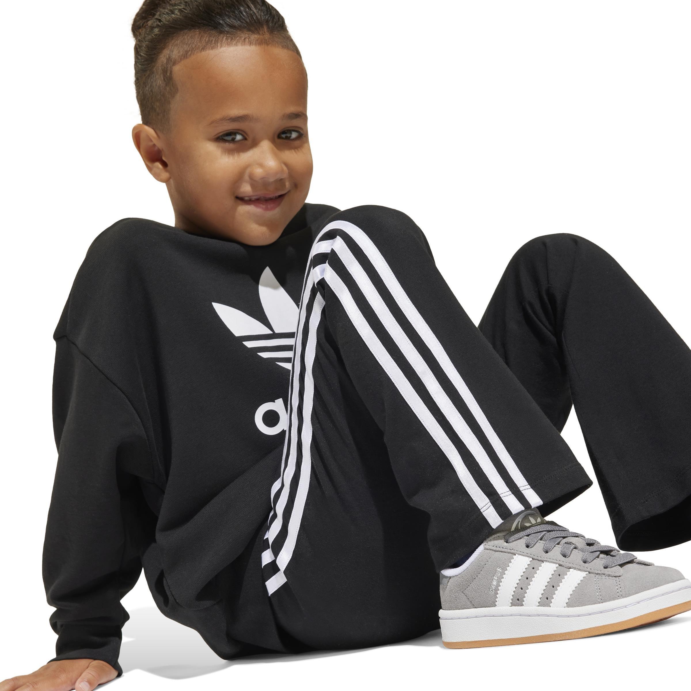 Kids Unisex Loose Crew Flared Legging Set, Black, , large image number 4
