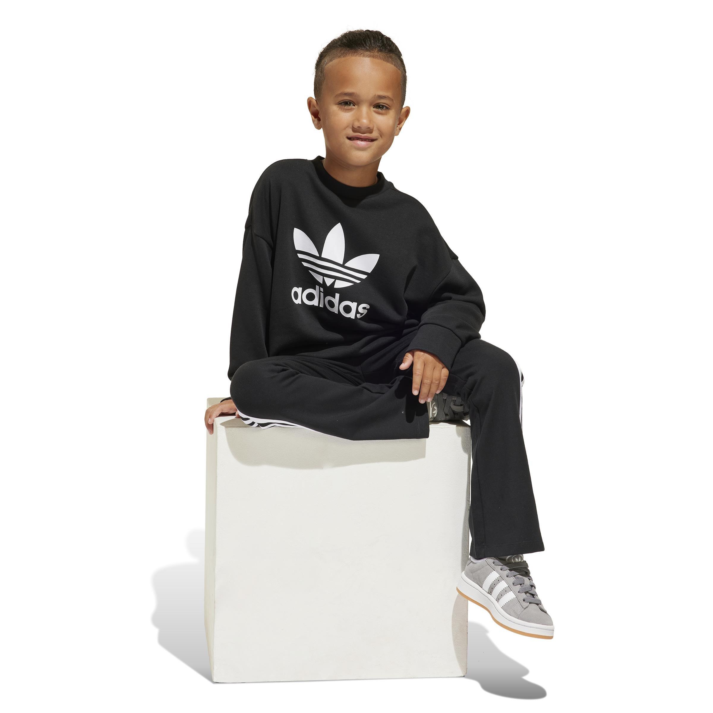 Kids Unisex Loose Crew Flared Legging Set, Black, , large image number 5