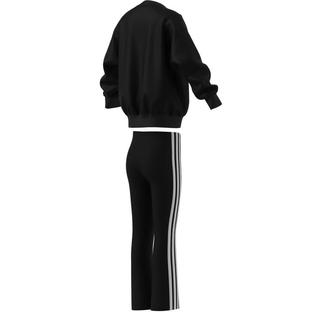 Kids Unisex Loose Crew Flared Legging Set, Black, , large image number 8