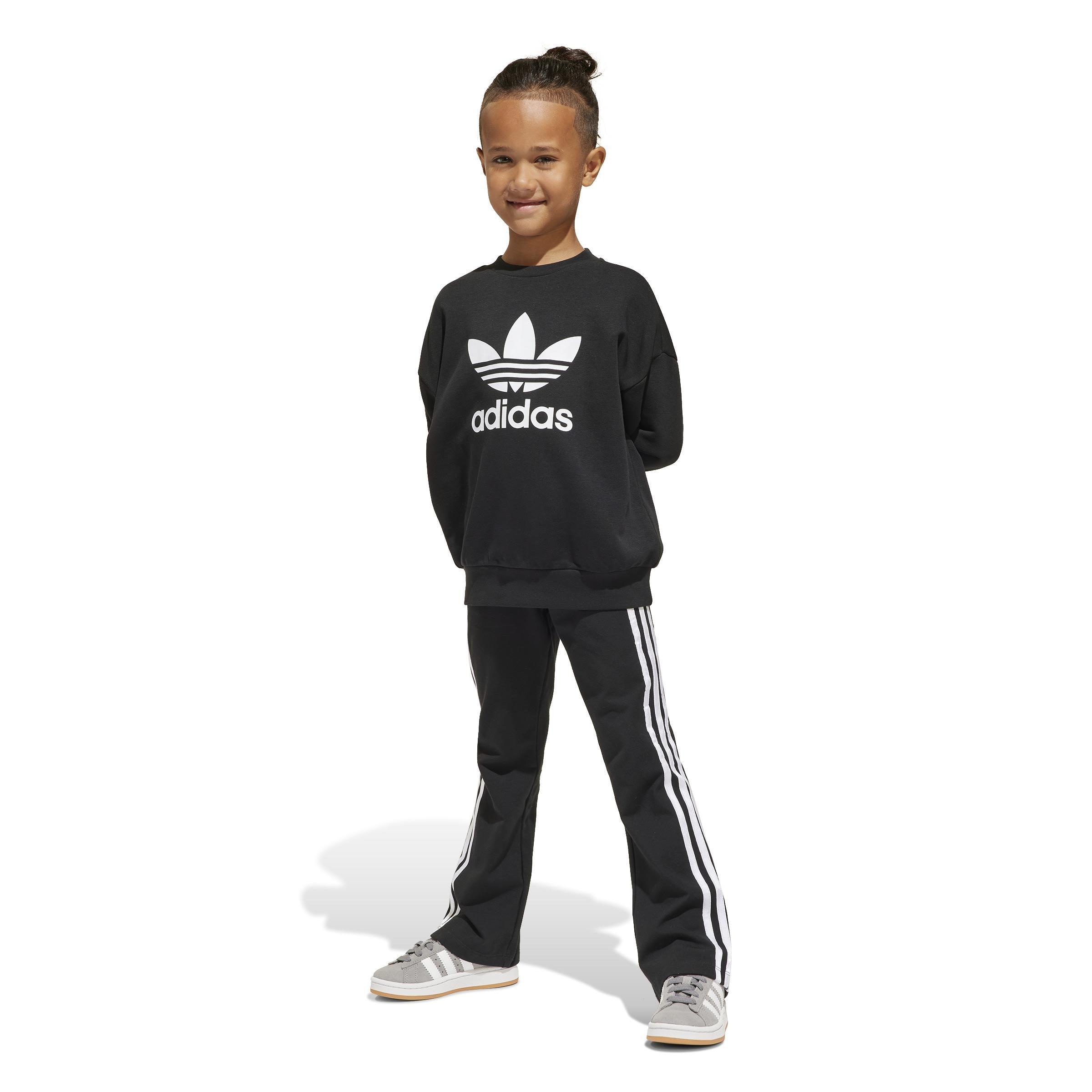 Kids Unisex Loose Crew Flared Legging Set, Black, , large image number 9