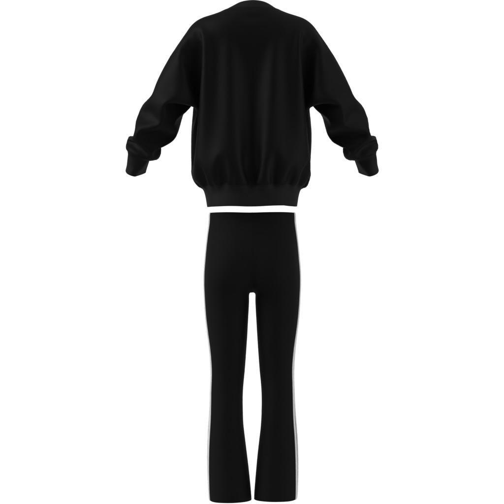 Kids Unisex Loose Crew Flared Legging Set, Black, , large image number 13