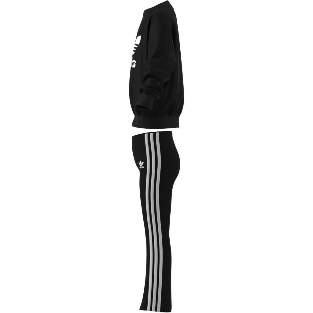 Kids Unisex Loose Crew Flared Legging Set, Black, , large image number 14