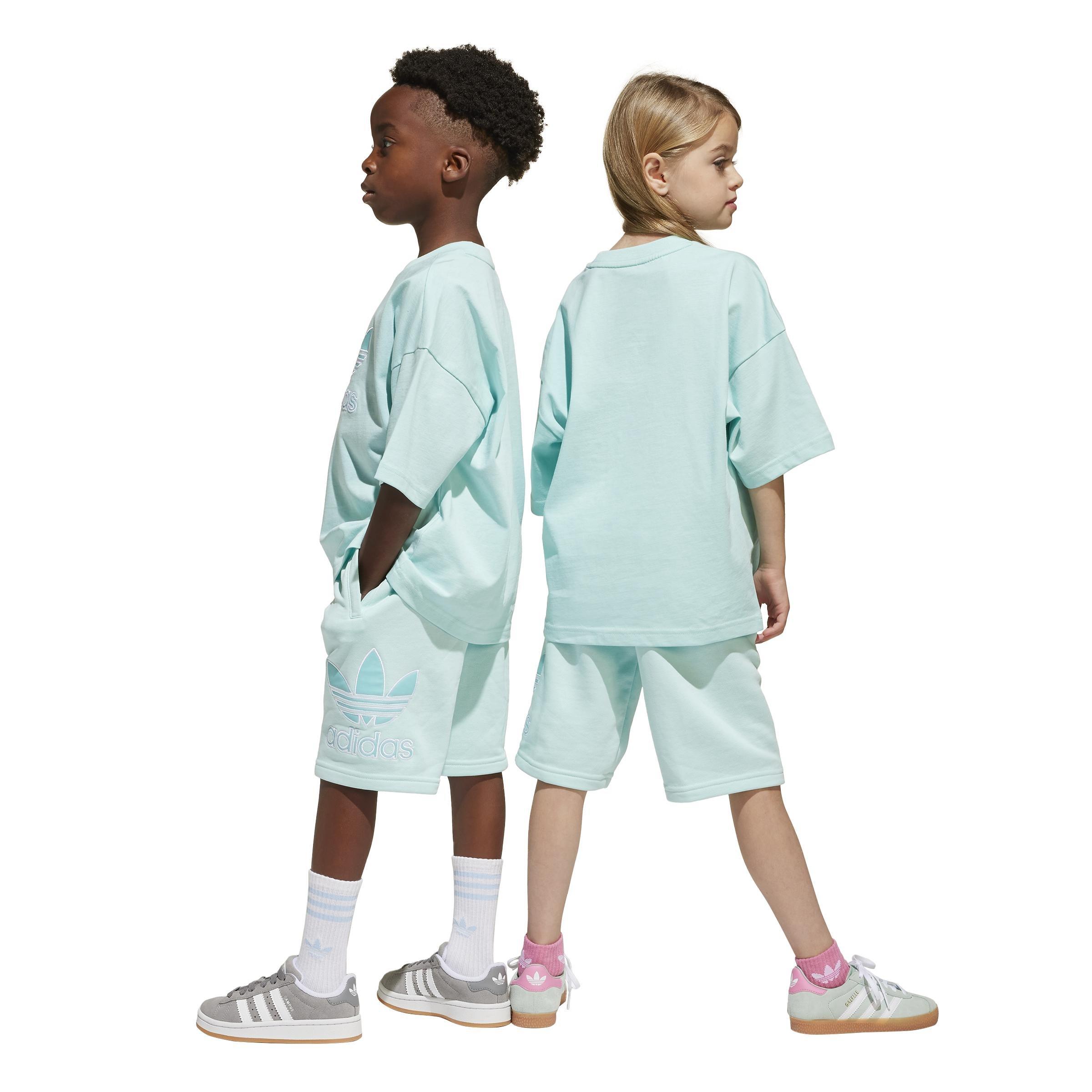 Unisex Kids Short Tee Set, Turquoise, A701_ONE, large image number 2