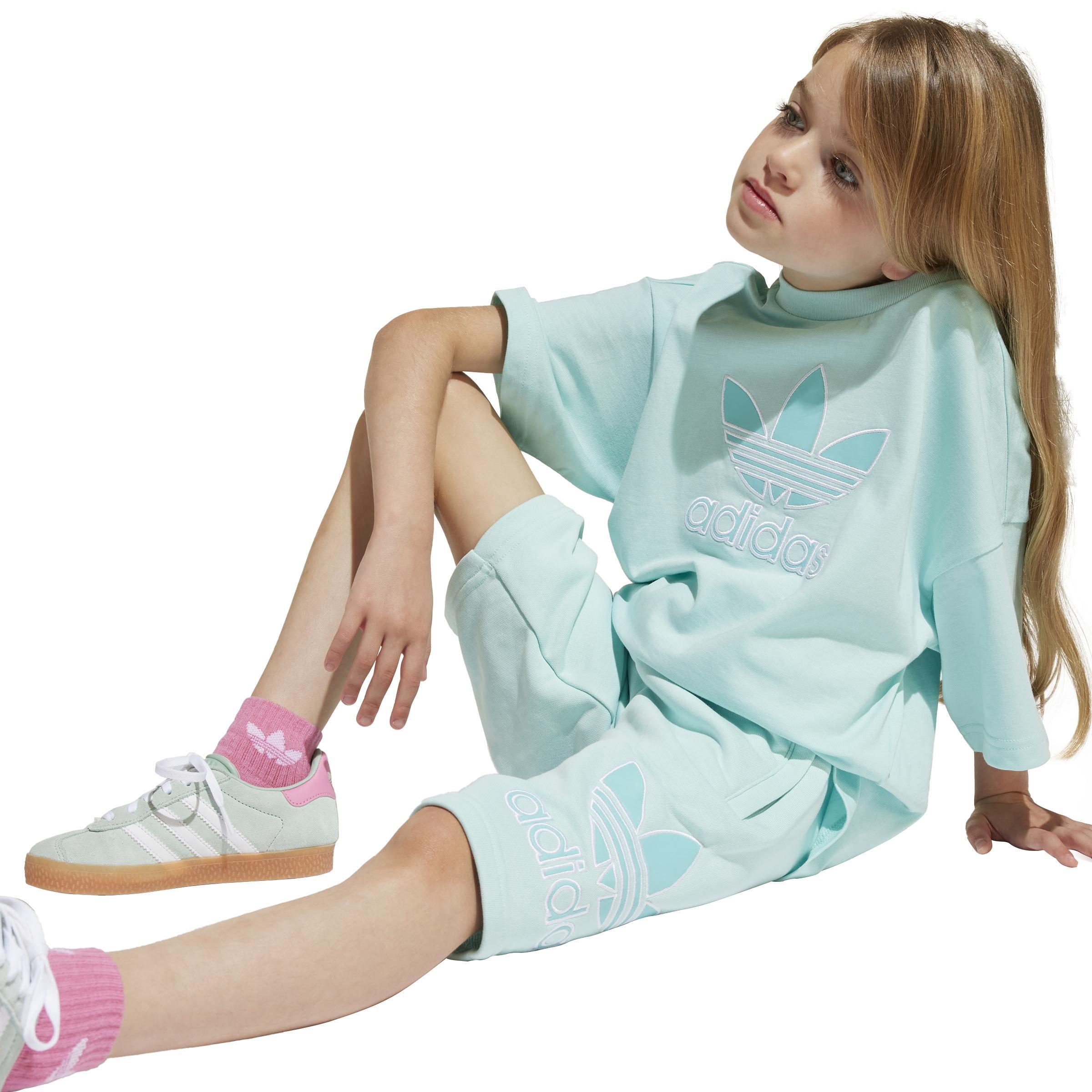 Unisex Kids Short Tee Set, Turquoise, A701_ONE, large image number 3