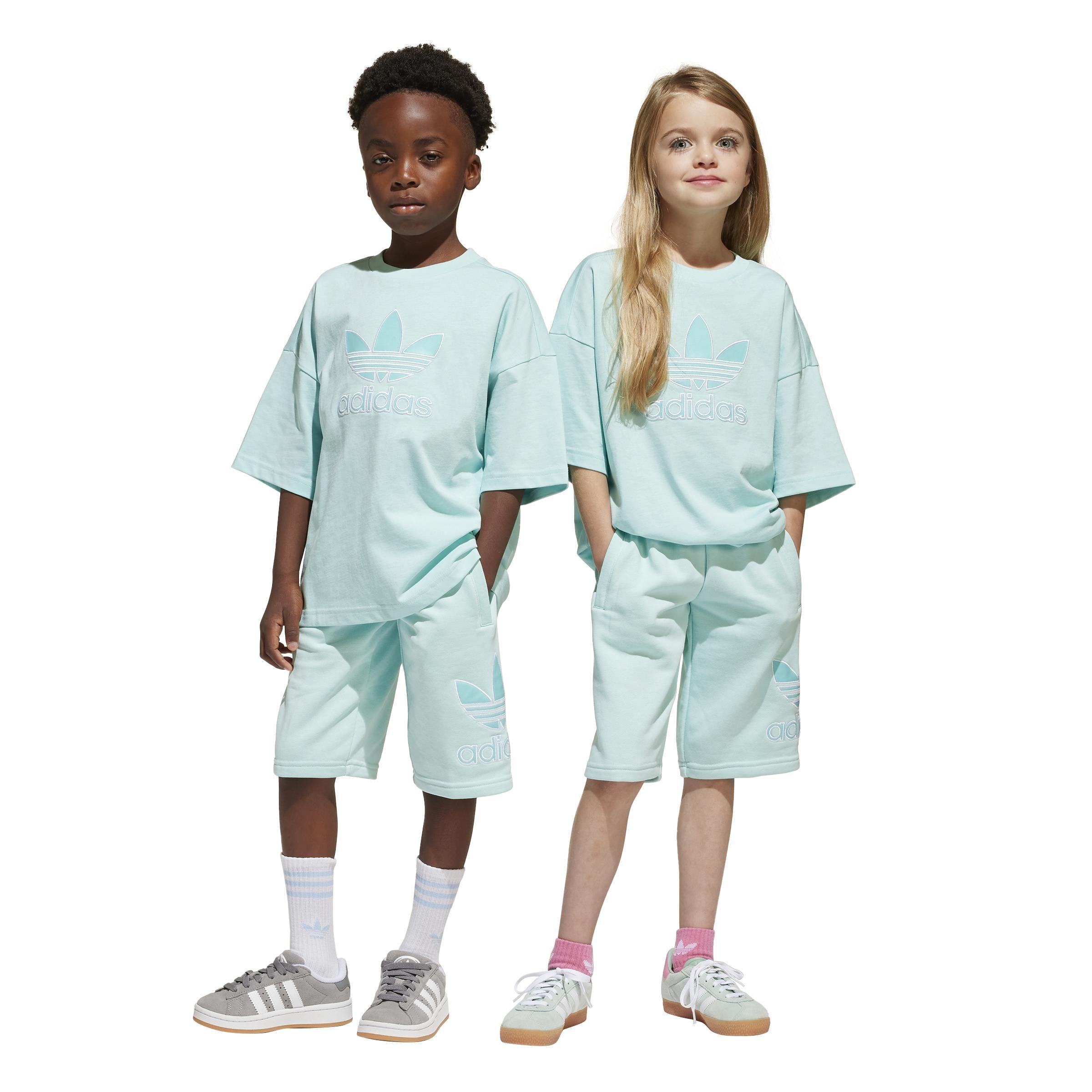 Unisex Kids Short Tee Set, Turquoise, A701_ONE, large image number 6
