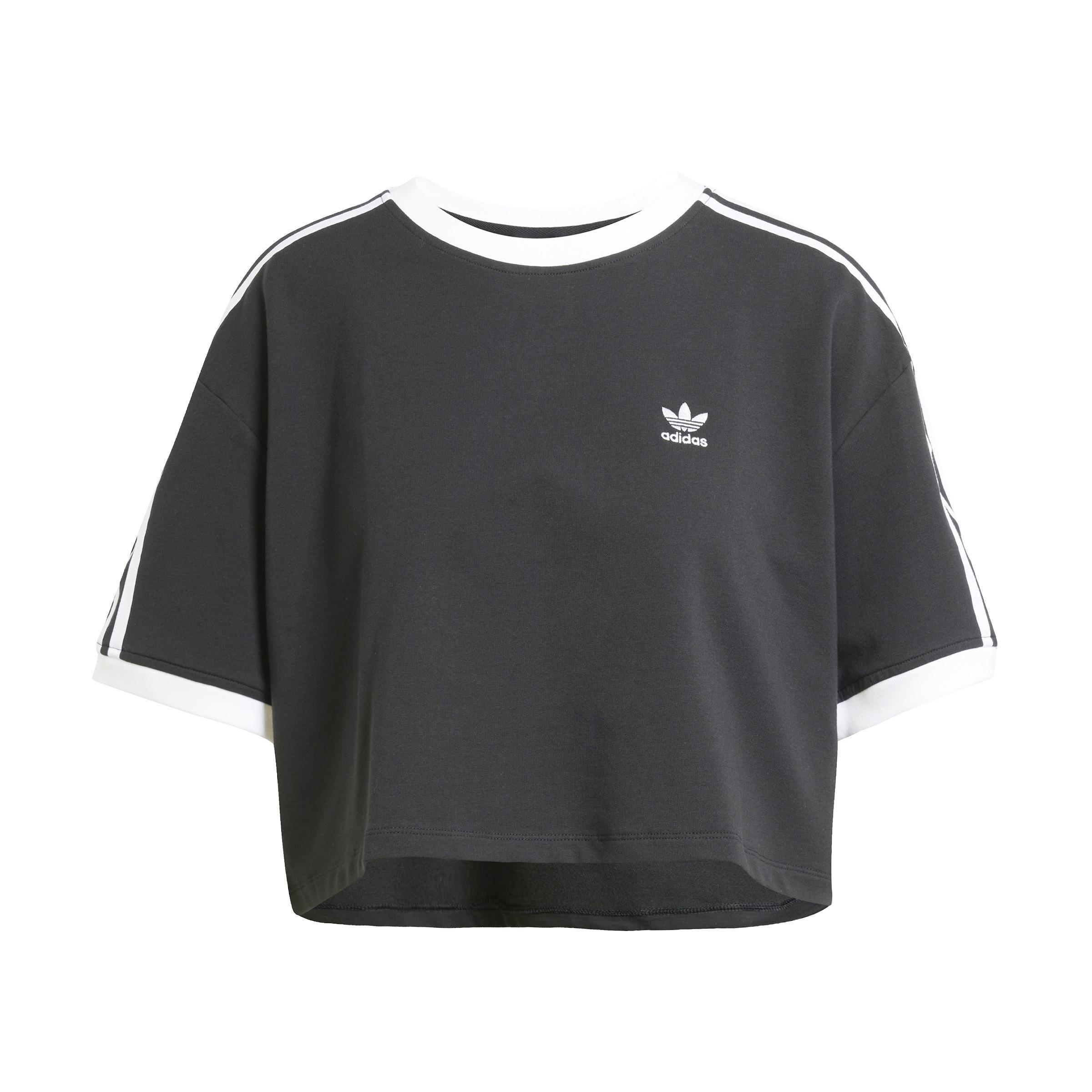 Adicolor 3-Stripes Loose Crop T-shirt, Black, , large image number 0