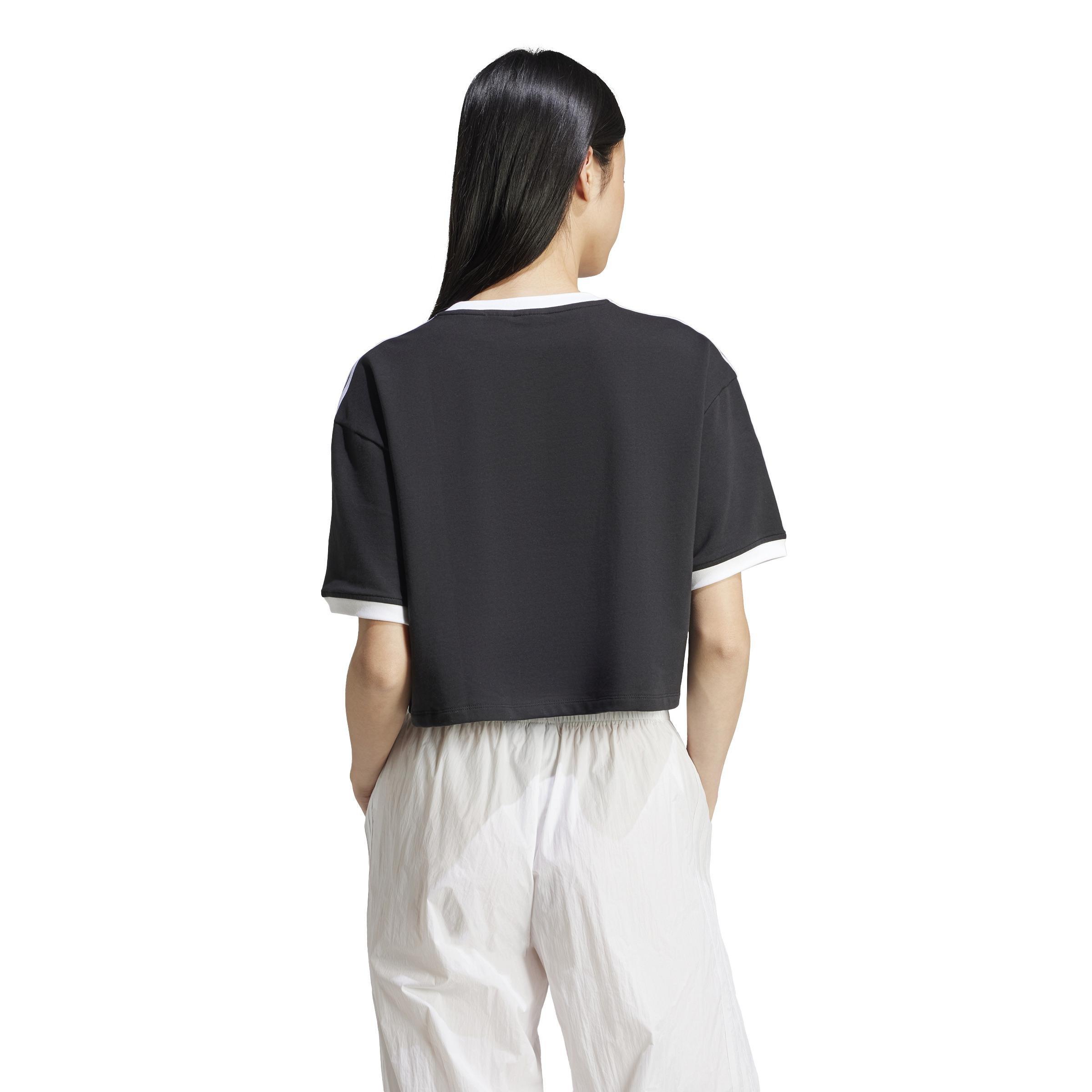 Adicolor 3-Stripes Loose Crop T-shirt, Black, , large image number 1