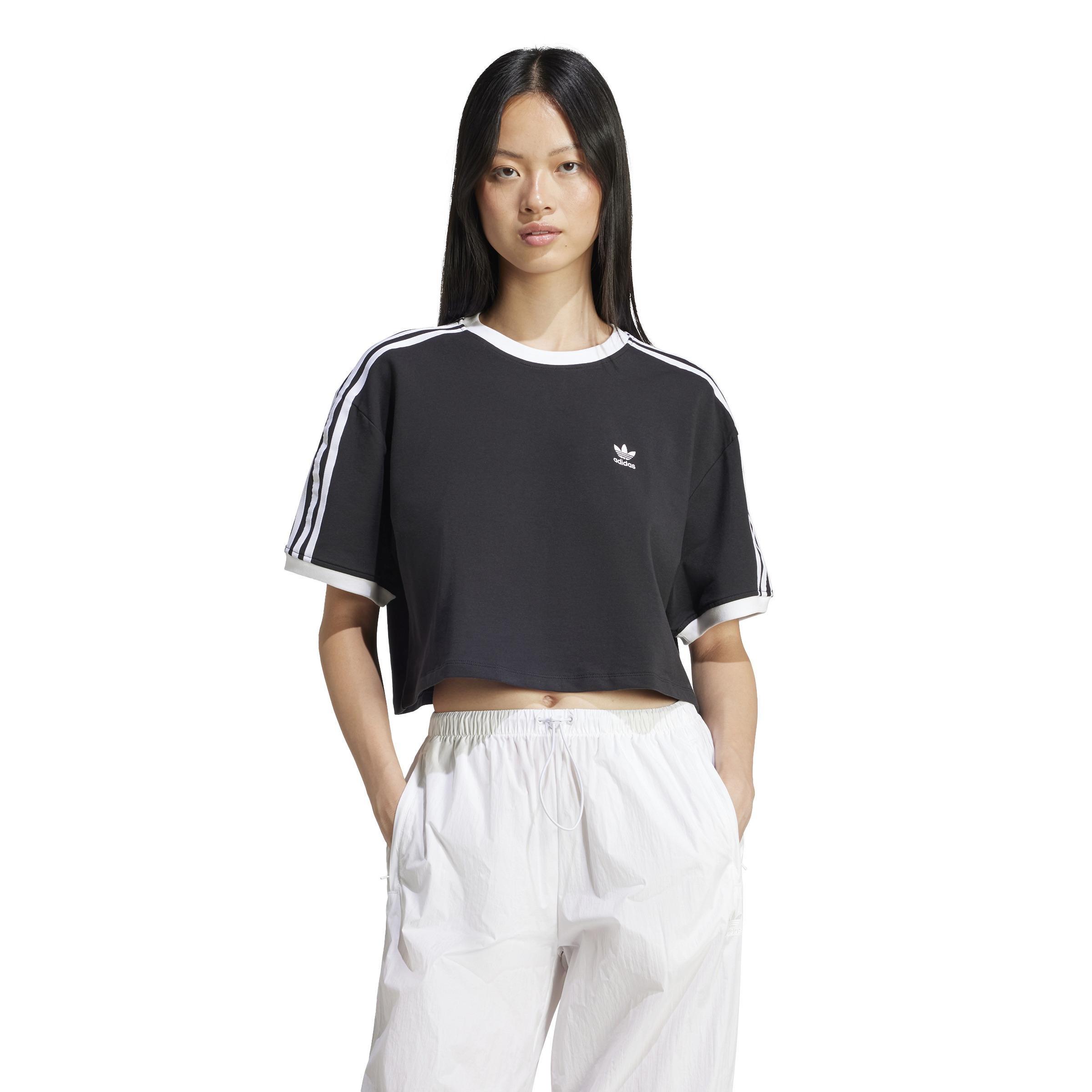 Adicolor 3-Stripes Loose Crop T-shirt, Black, , large image number 13