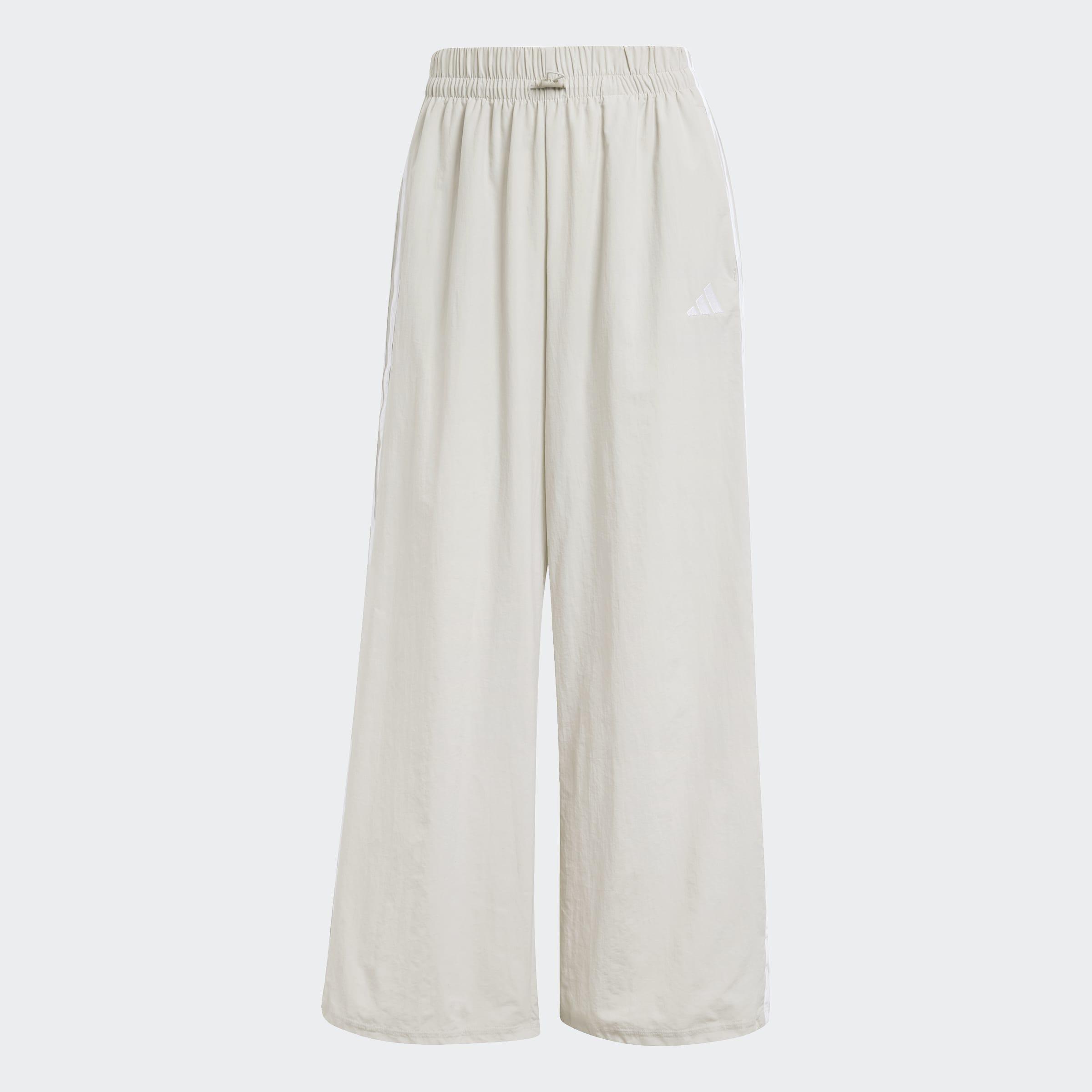 Essentials 3-Stripes Lifestyle Woven Parachute Tracksuit Bottoms, Grey, A701_ONE, large image number 0