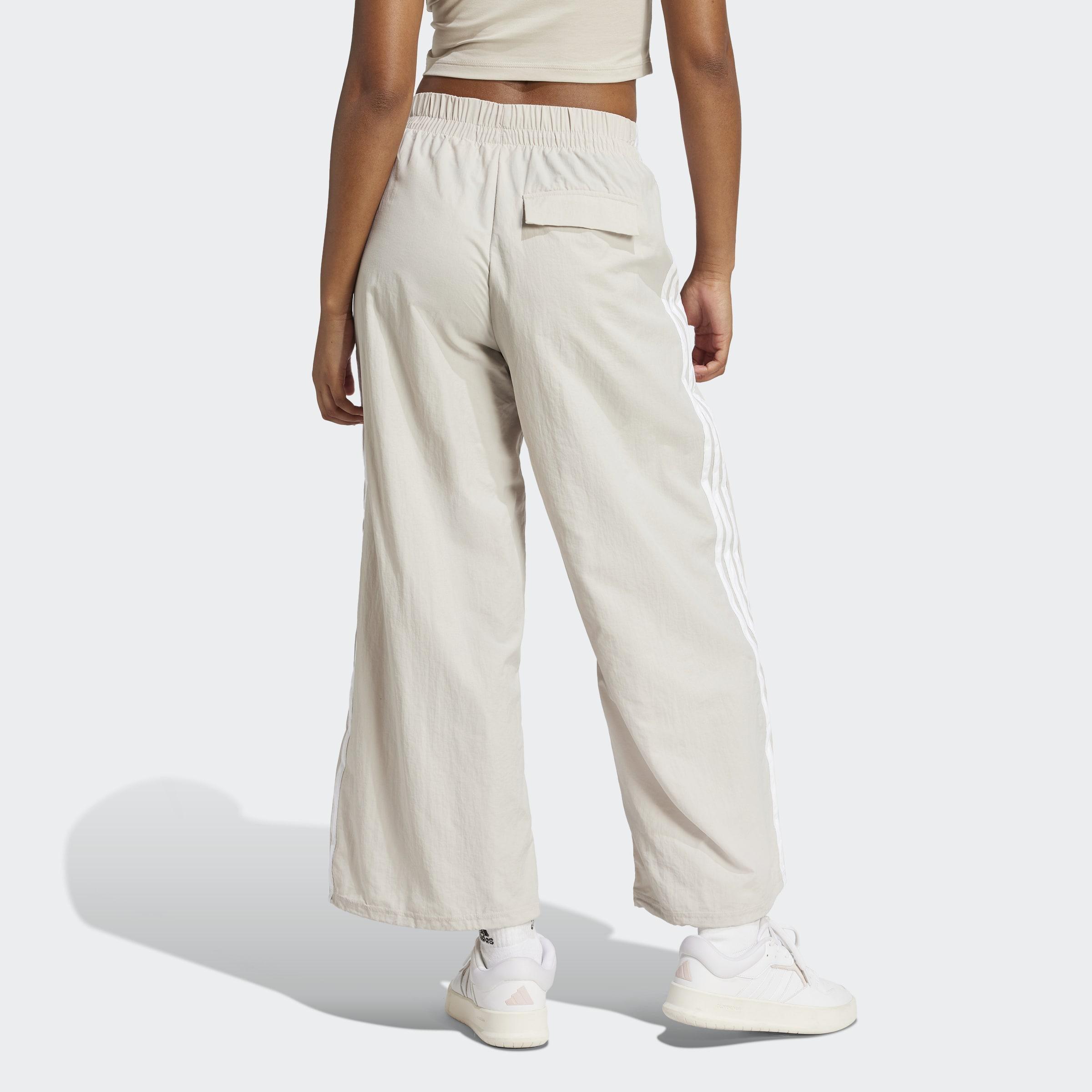 Essentials 3-Stripes Lifestyle Woven Parachute Tracksuit Bottoms, Grey, A701_ONE, large image number 1
