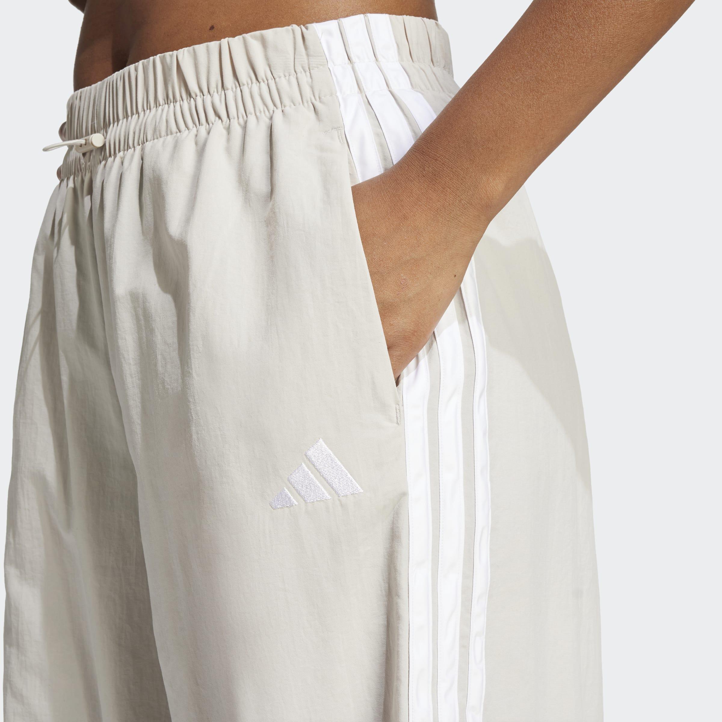 Essentials 3-Stripes Lifestyle Woven Parachute Tracksuit Bottoms, Grey, A701_ONE, large image number 2