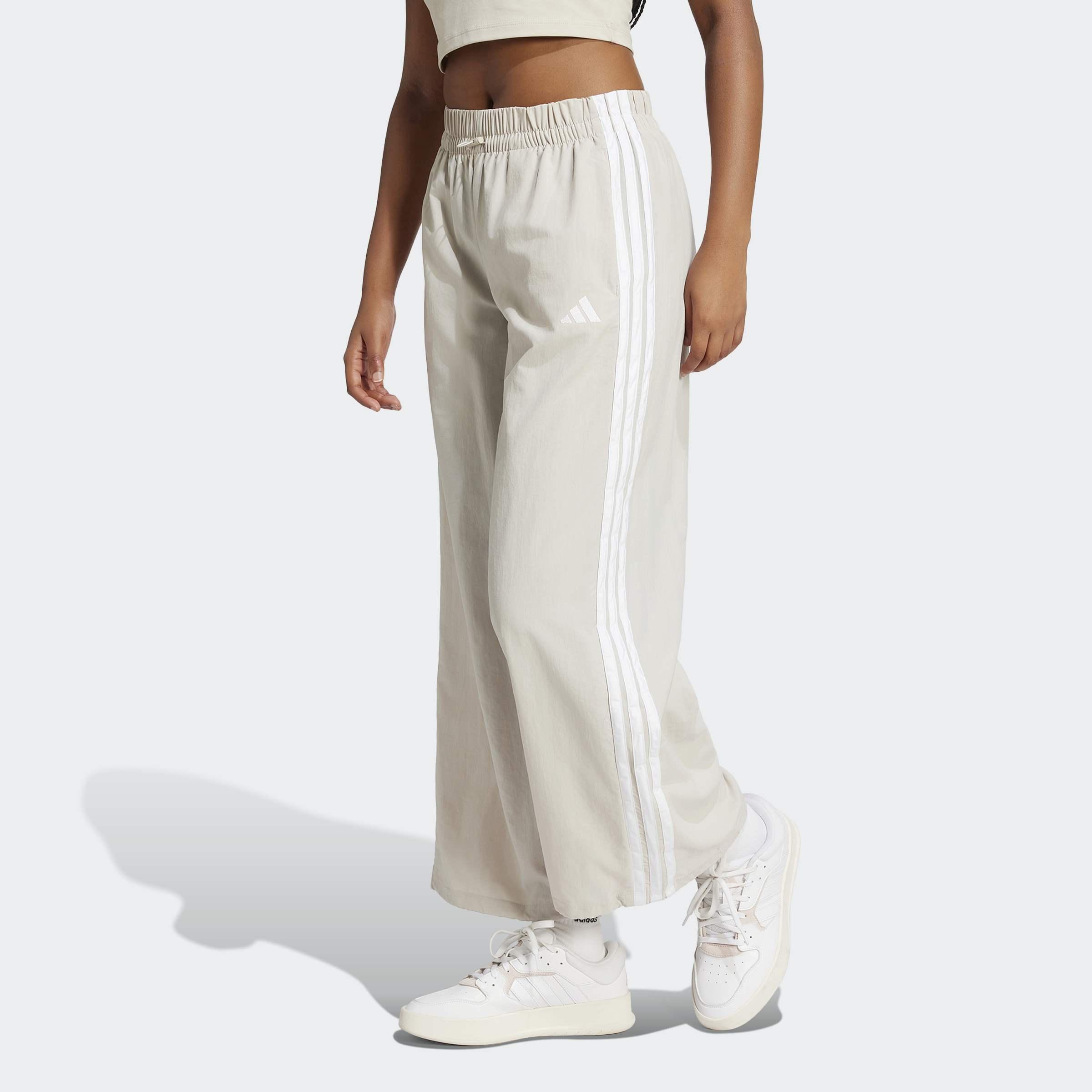 Essentials 3-Stripes Lifestyle Woven Parachute Tracksuit Bottoms, Grey, A701_ONE, large image number 4