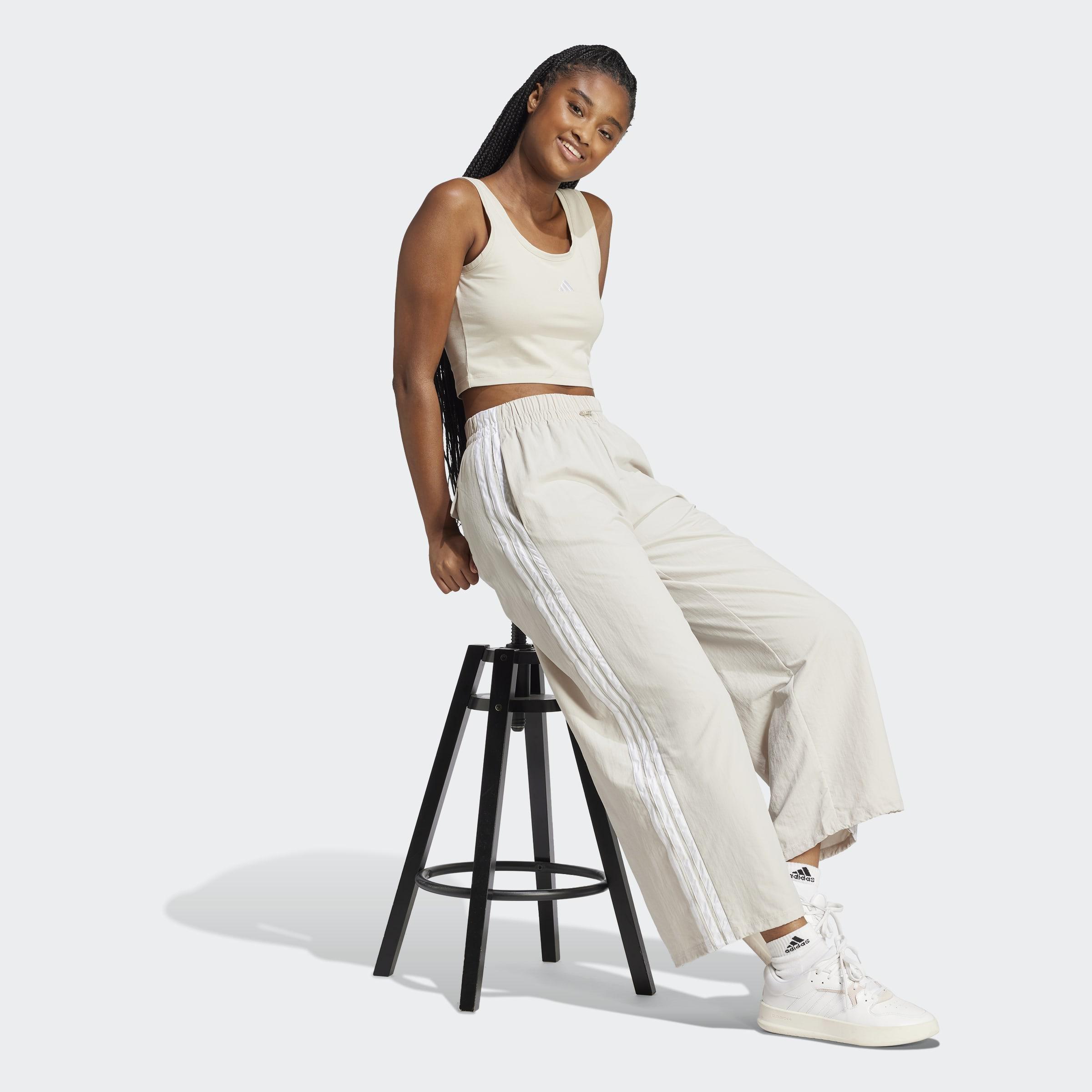 Essentials 3-Stripes Lifestyle Woven Parachute Tracksuit Bottoms, Grey, A701_ONE, large image number 5