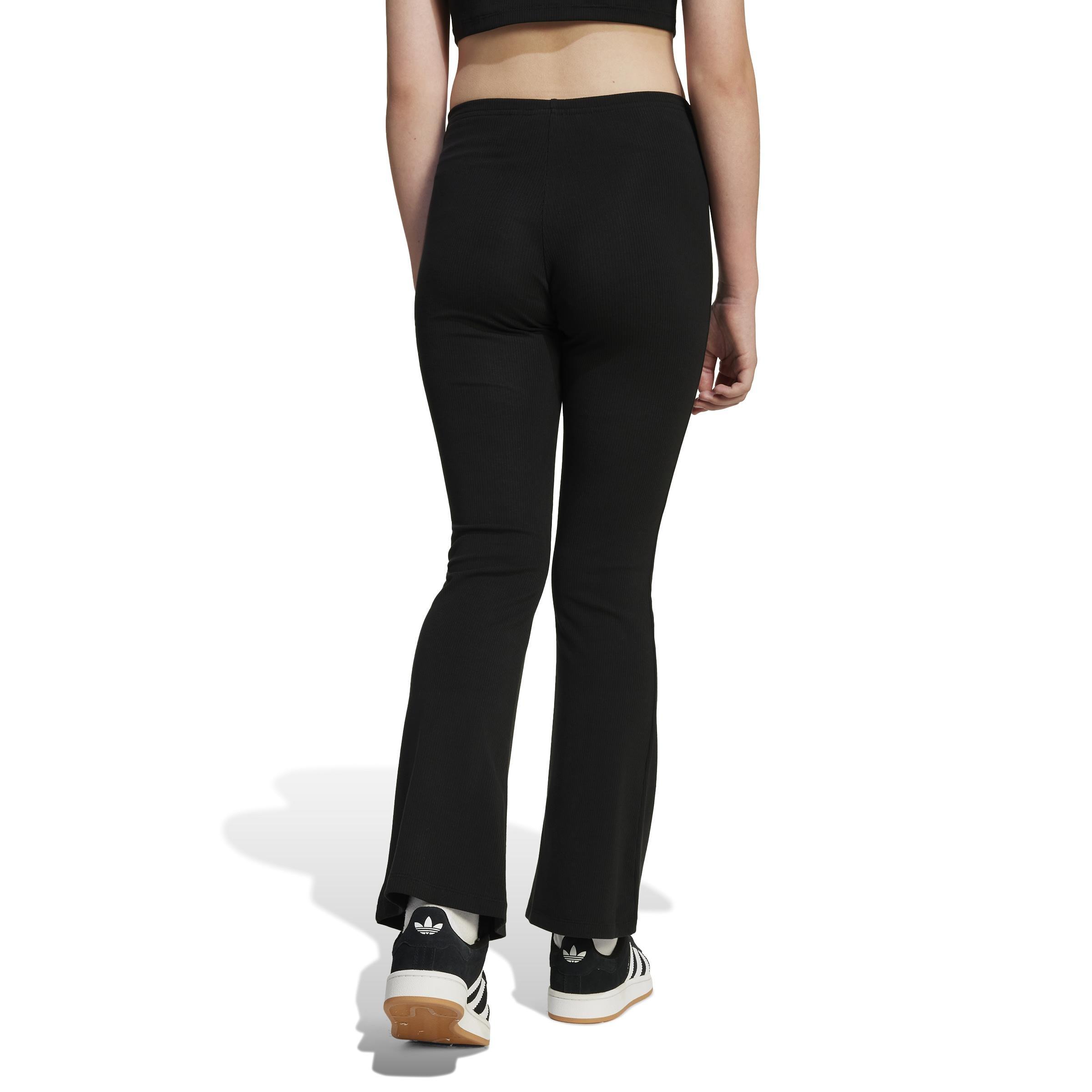Kids Ribbed Flared Pants, Black, , large image number 1