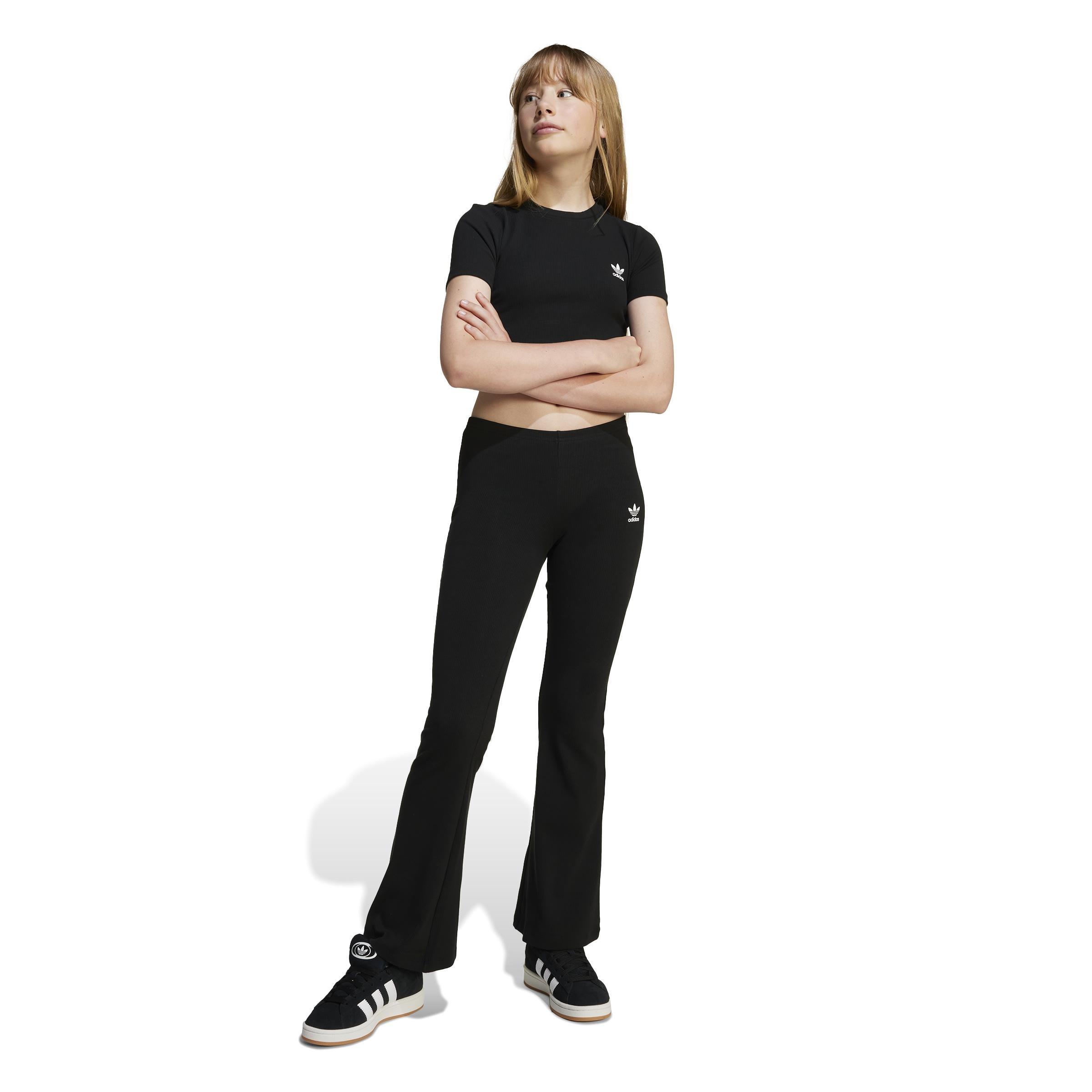 Kids Ribbed Flared Pants, Black, , large image number 6