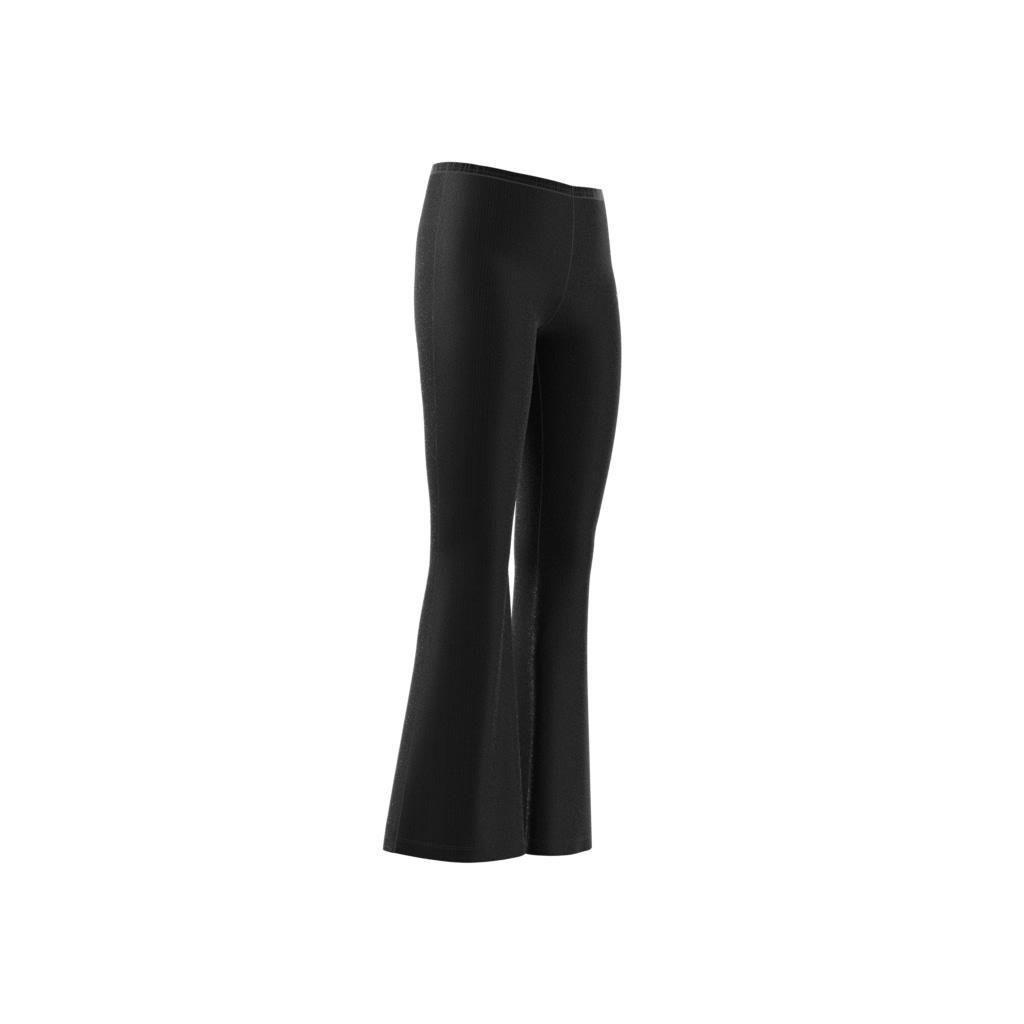 Kids Ribbed Flared Pants, Black, , large image number 12