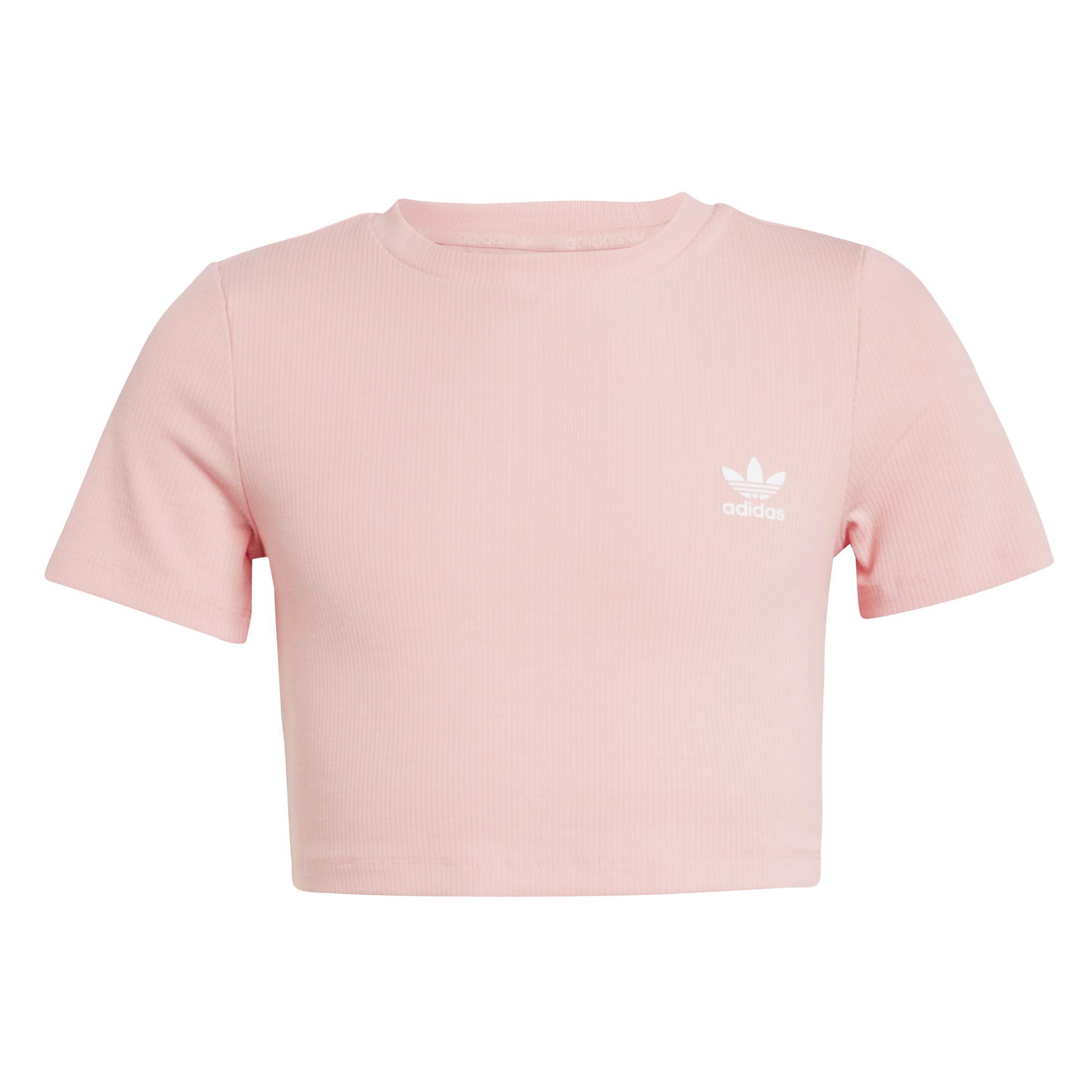 Kids Ribbed Crop Tee, Pink, , large image number 0
