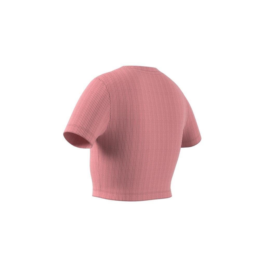 Kids Ribbed Crop Tee, Pink, , large image number 8