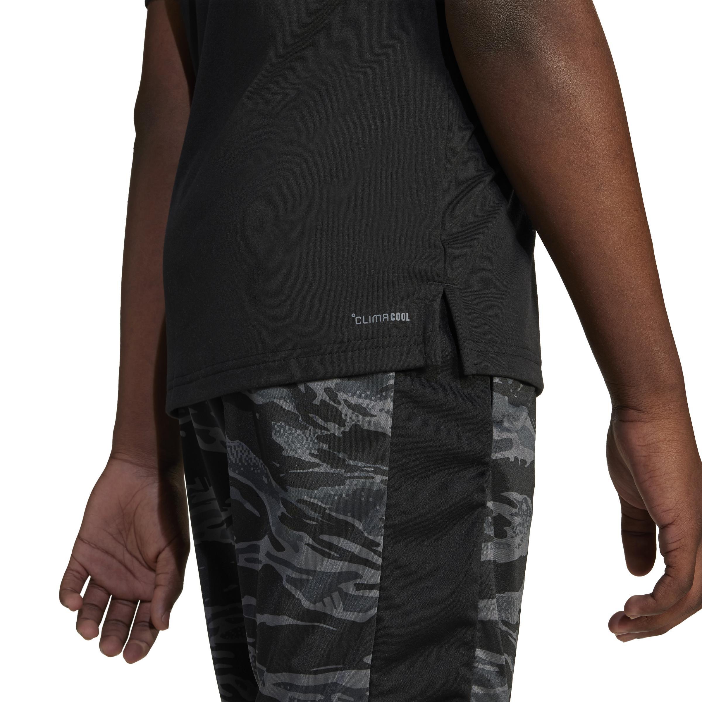 Unisex Kids Training Essentials Camo-Print T-Shirt, Black, , large image number 3