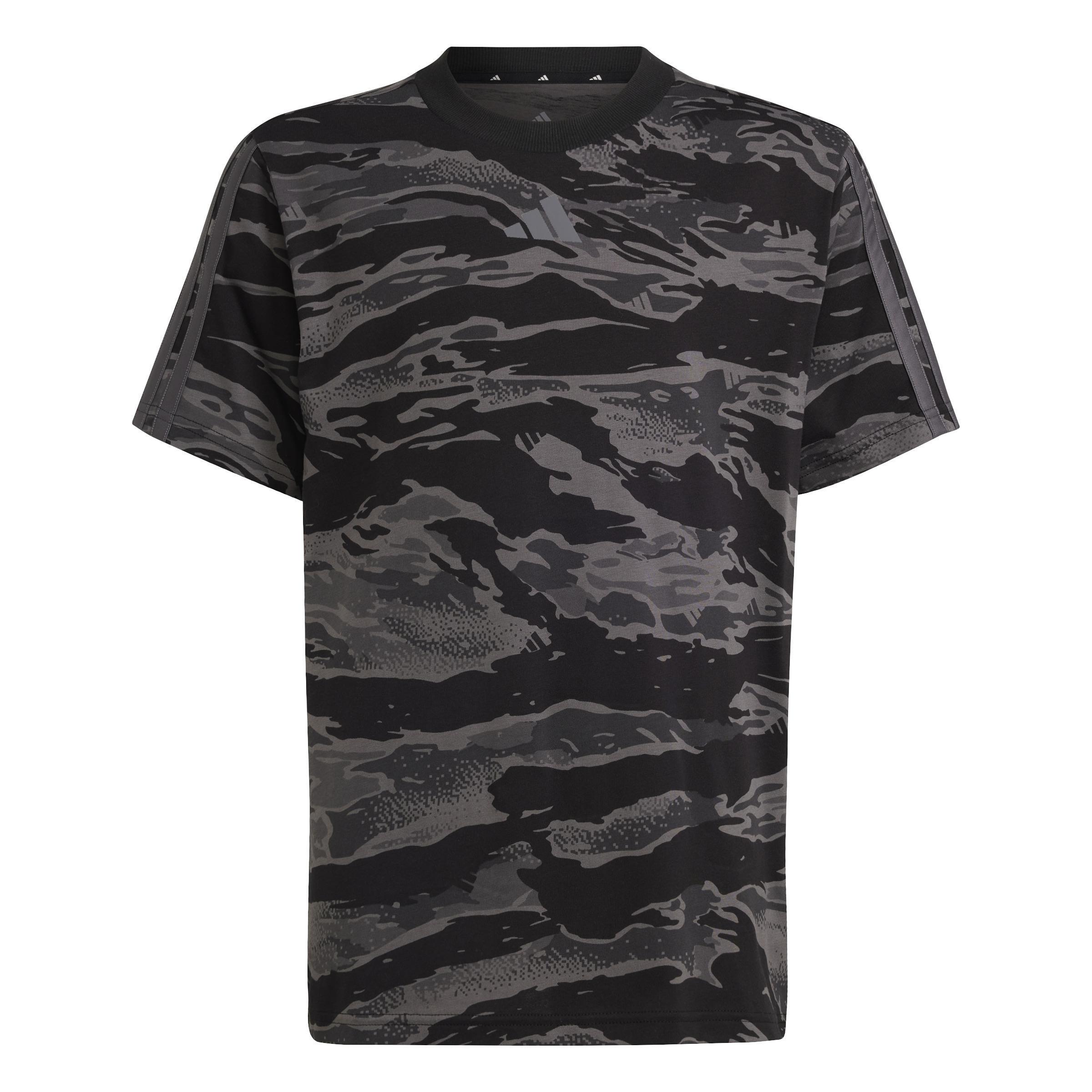 Unisex Kids Seasonal Essentials Camo T-Shirt, Black, , large image number 0