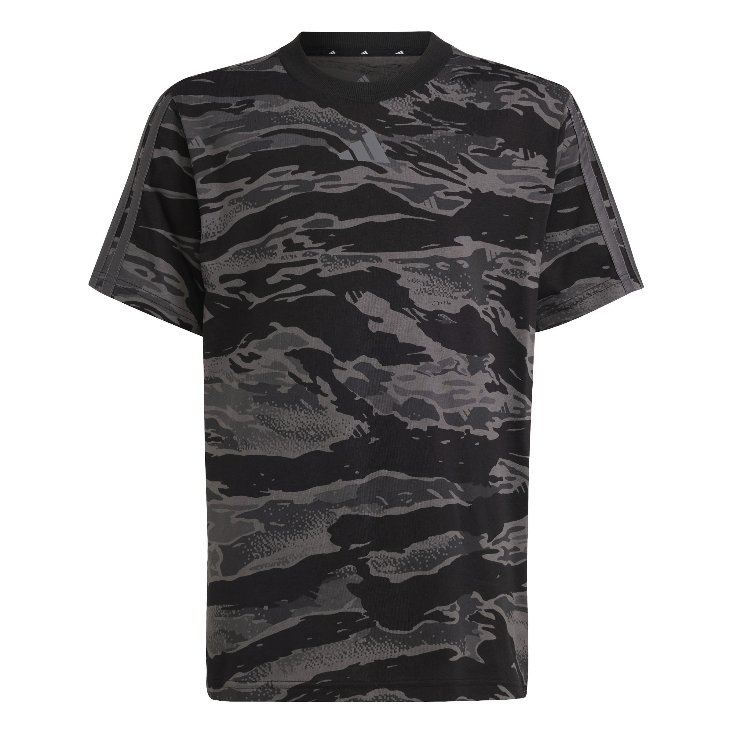 Unisex Kids Seasonal Essentials Camo T-Shirt, Black, , large image number 1