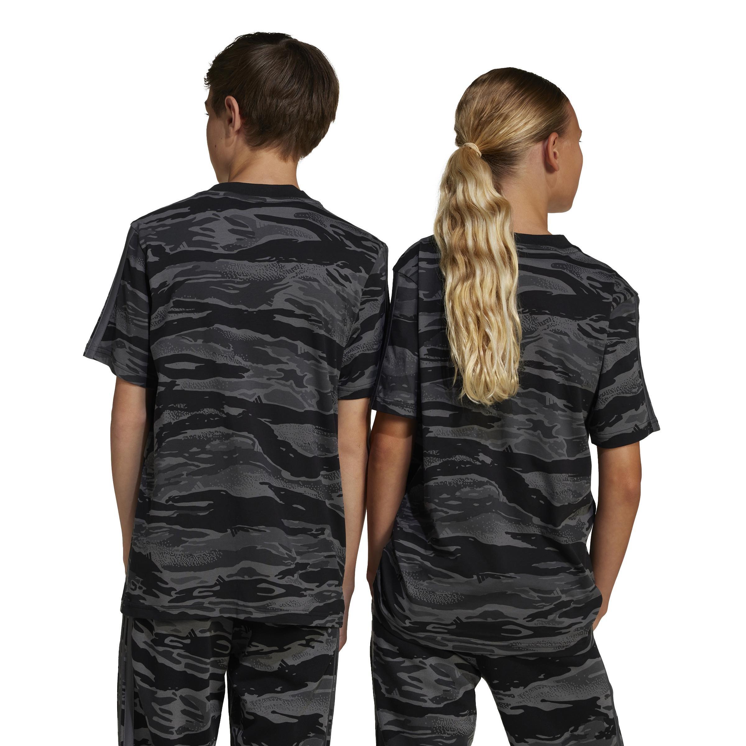 Unisex Kids Seasonal Essentials Camo T-Shirt, Black, , large image number 2