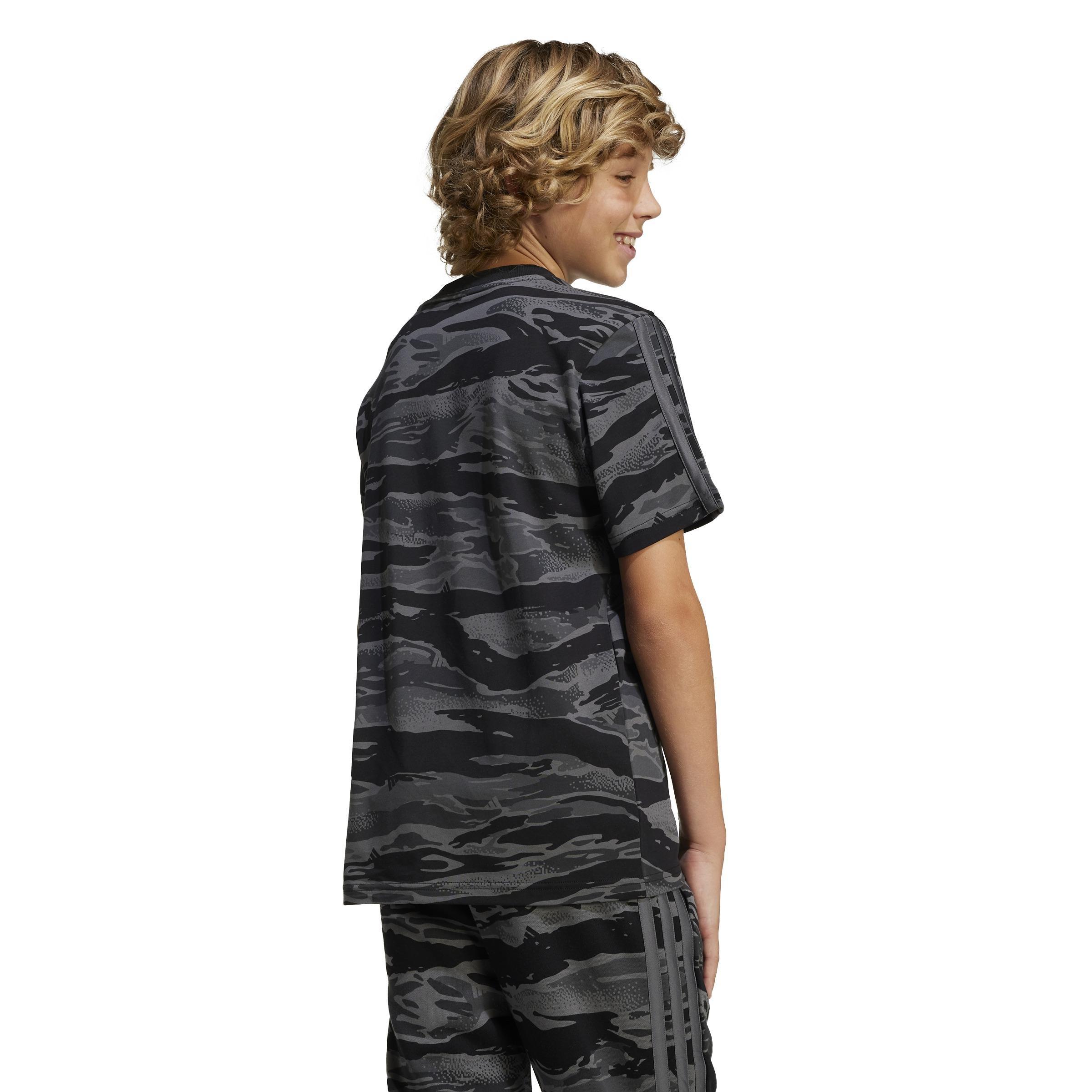 Unisex Kids Seasonal Essentials Camo T-Shirt, Black, , large image number 3