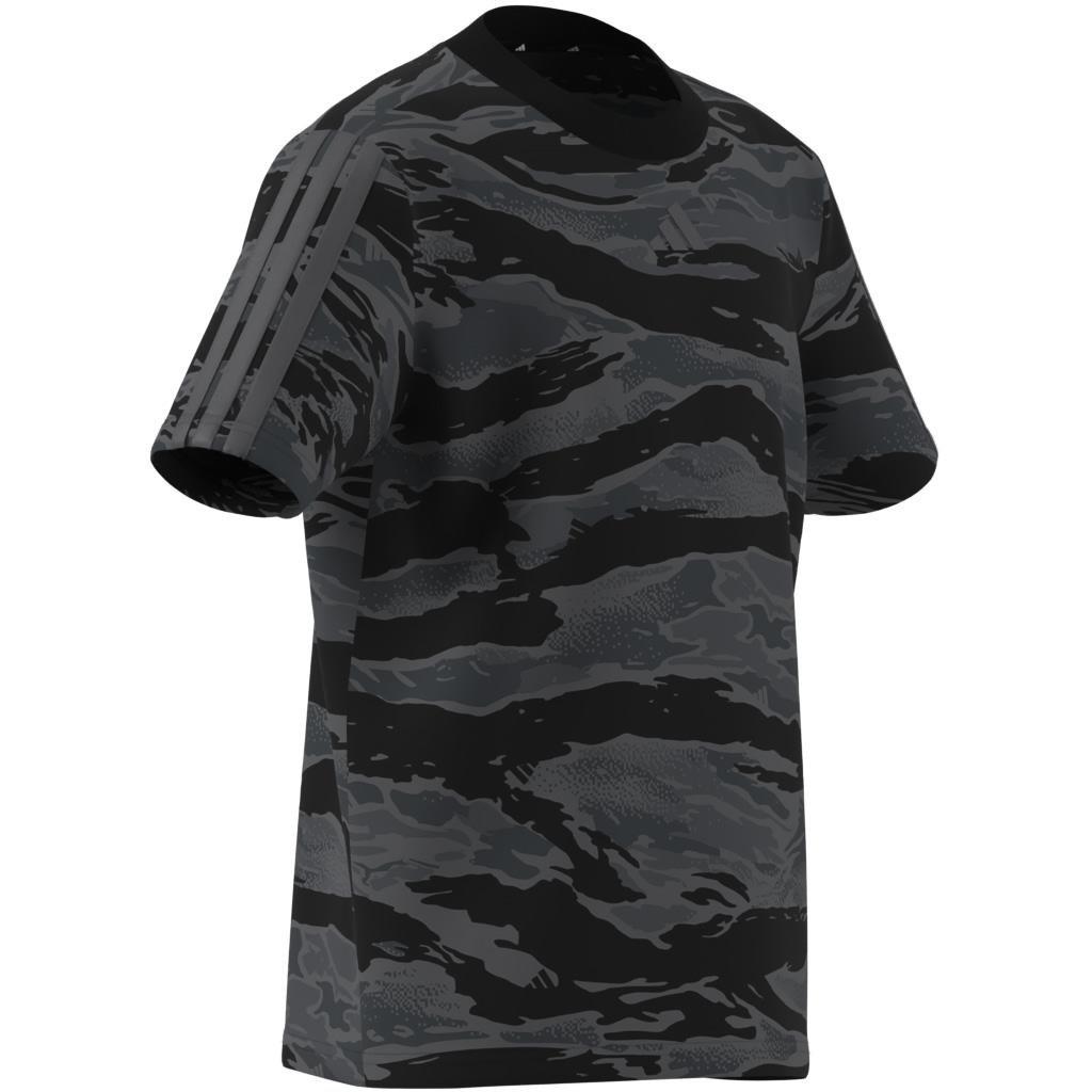 Unisex Kids Seasonal Essentials Camo T-Shirt, Black, , large image number 7
