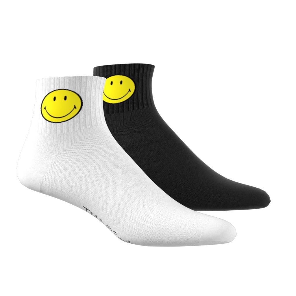 Unisex adidas Originals x Smiley Mid Ankle Socks 2 Pairs, White, A701_ONE, large image number 7