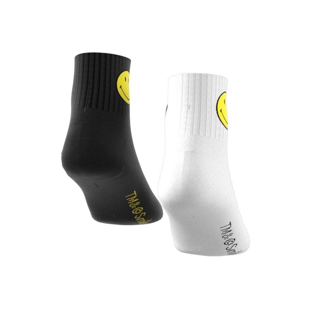 Unisex adidas Originals x Smiley Mid Ankle Socks 2 Pairs, White, A701_ONE, large image number 9