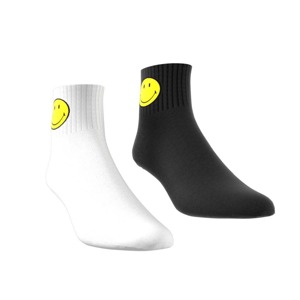 Unisex adidas Originals x Smiley Mid Ankle Socks 2 Pairs, White, A701_ONE, large image number 10