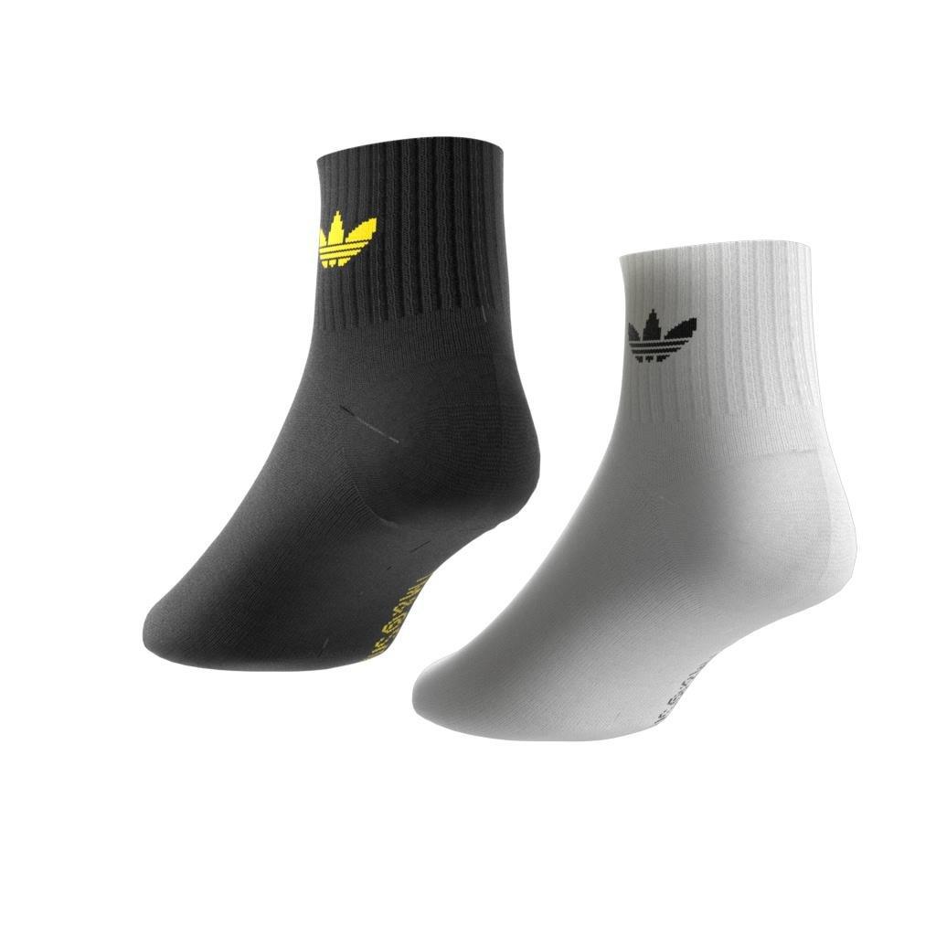 Unisex adidas Originals x Smiley Mid Ankle Socks 2 Pairs, White, A701_ONE, large image number 11