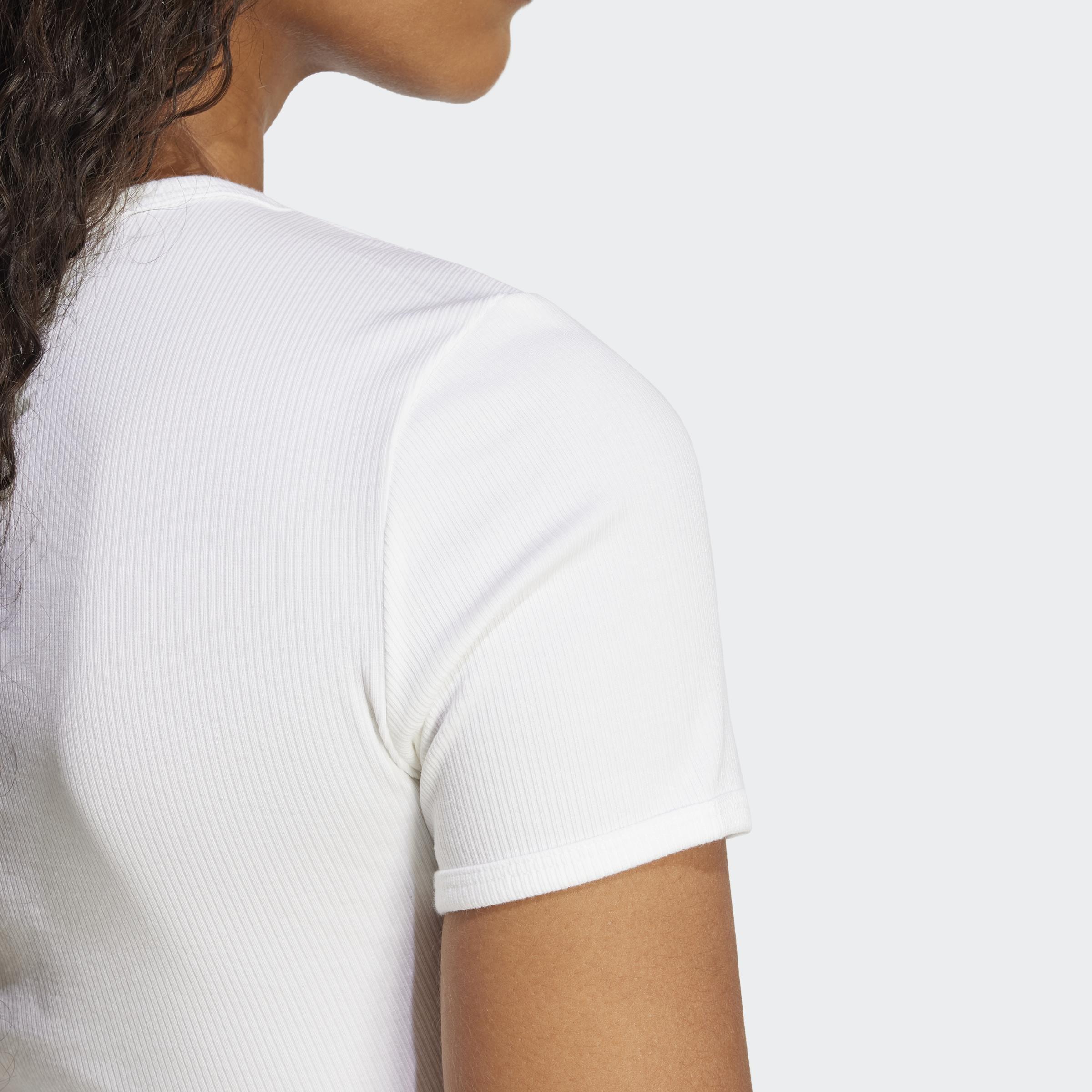 Essentials Ribbed T-Shirt, White, A701_ONE, large image number 2