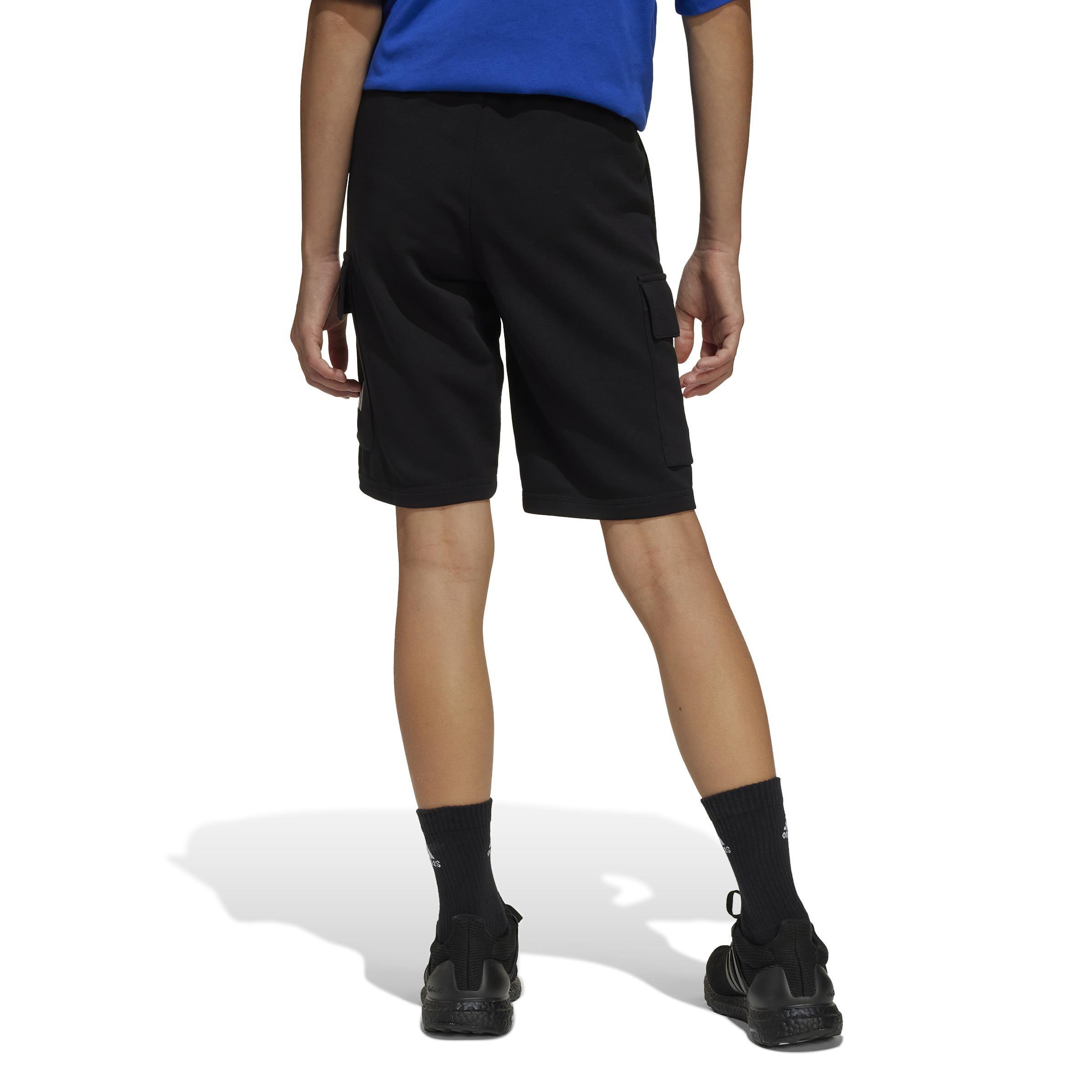 Unisex Kids Essentials Cargo Shorts, Black, , large image number 1