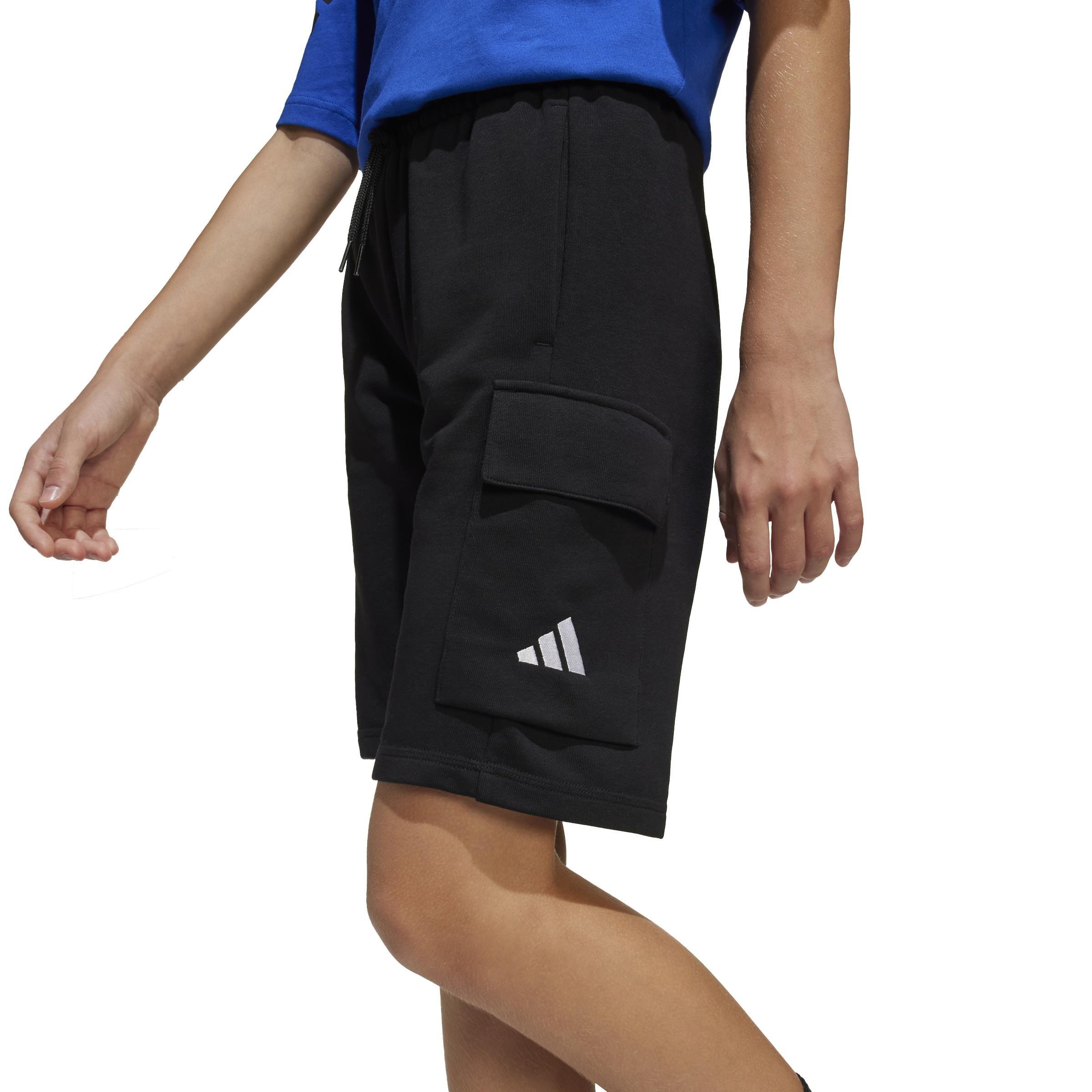 Unisex Kids Essentials Cargo Shorts, Black, , large image number 3