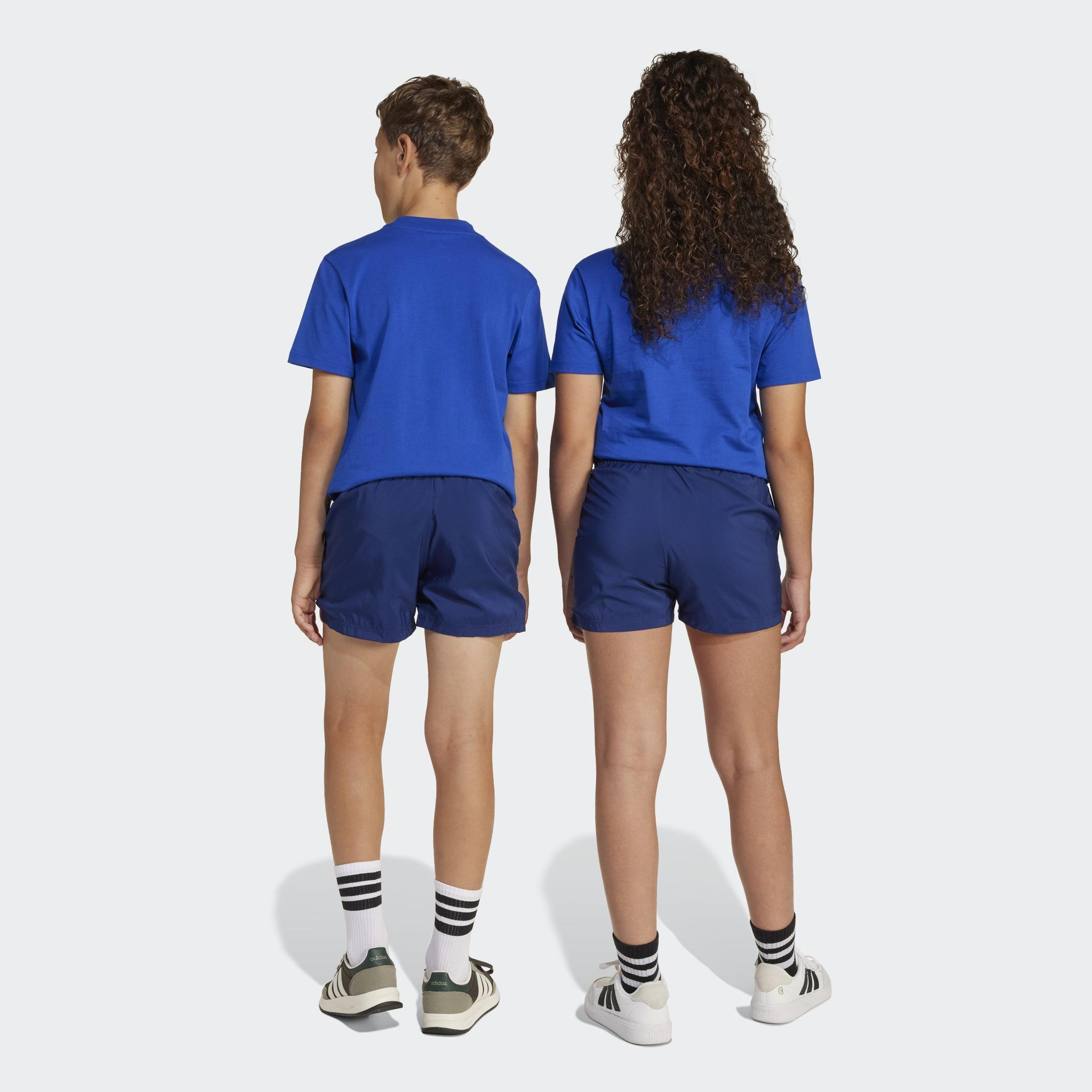 Kids Unisex Essentials Climacool Shorts, Blue, A701_ONE, medium