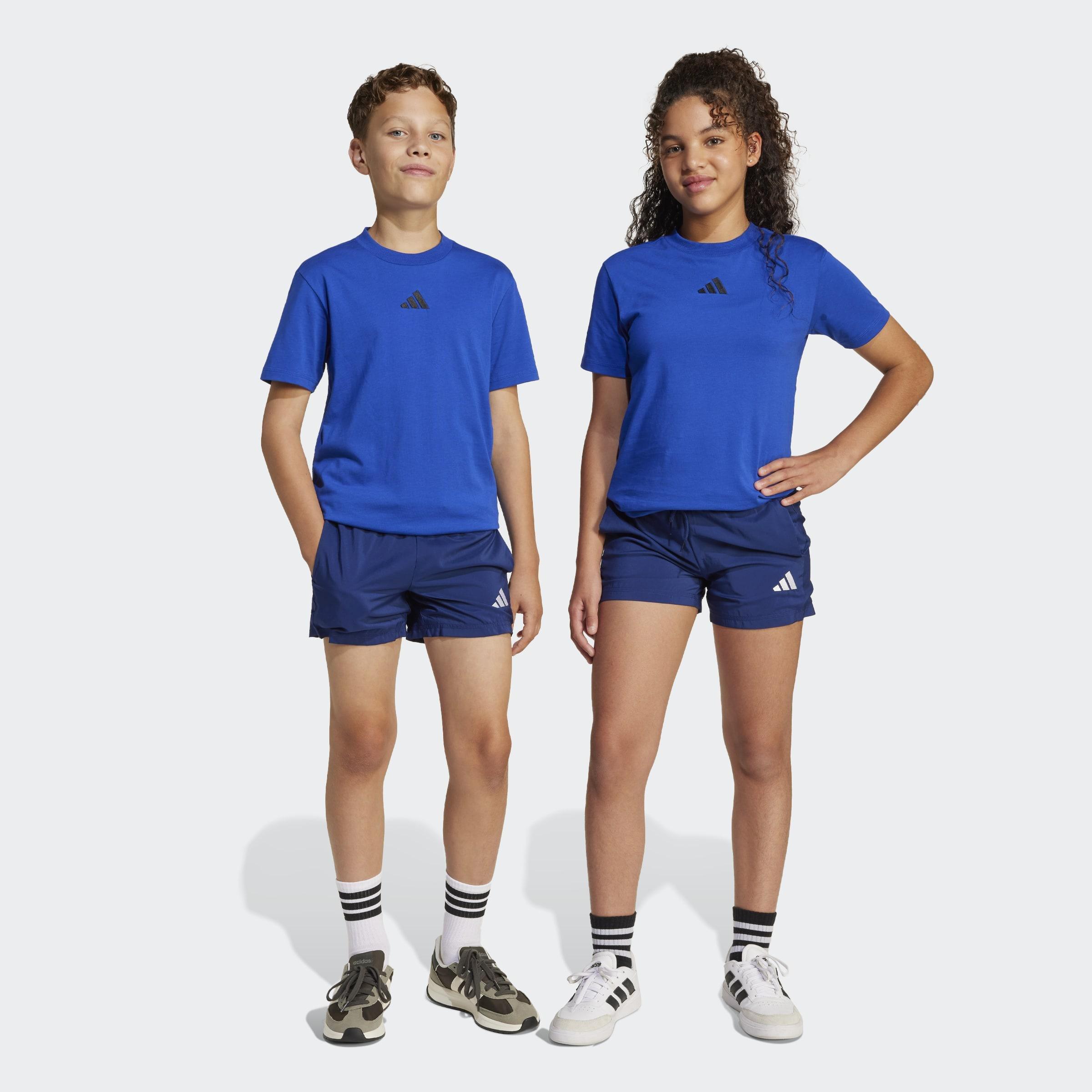 Kids Unisex Essentials Climacool Shorts, Blue, A701_ONE, large image number 4