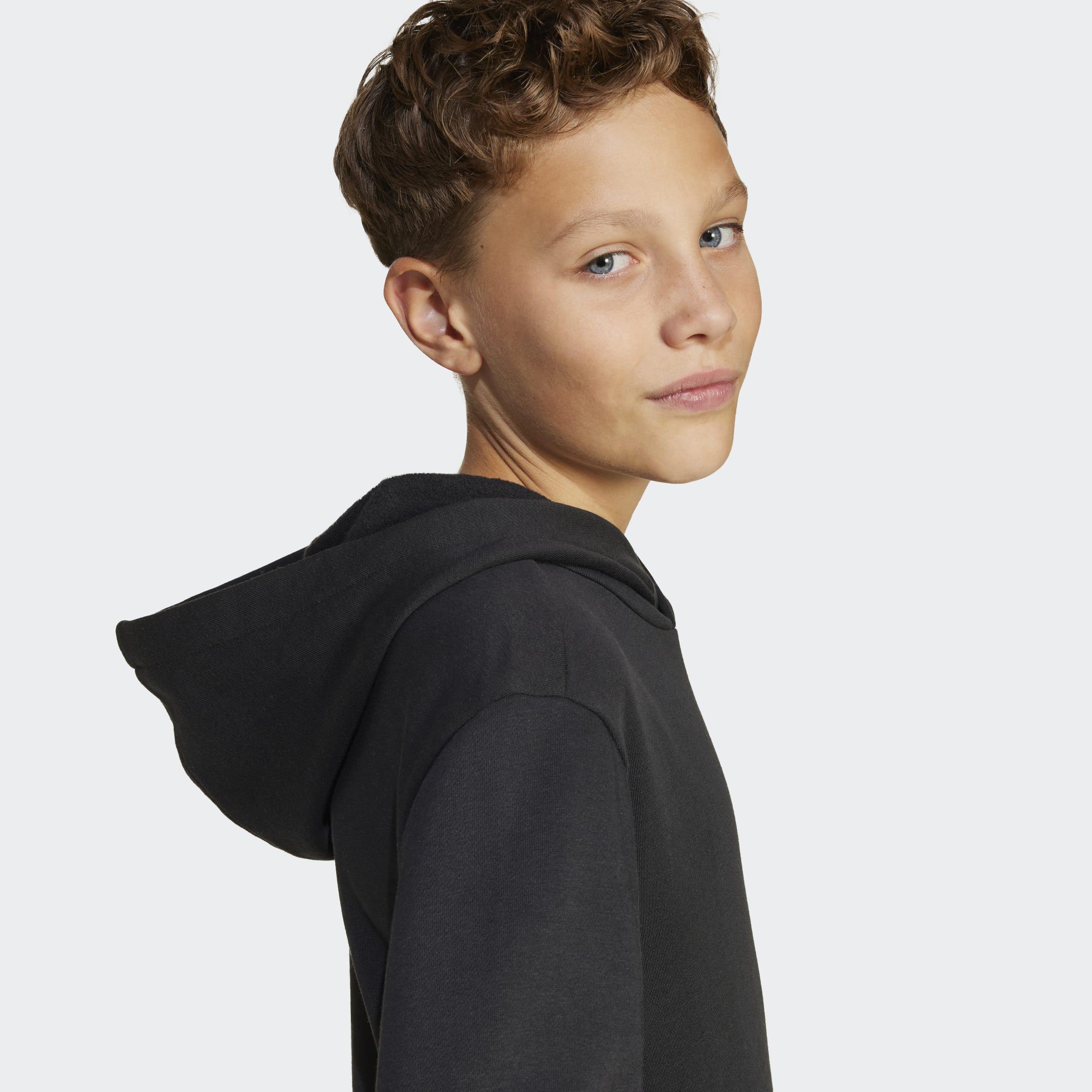 Kids Unisex Essentials Hoodie, Black, A701_ONE, large image number 3