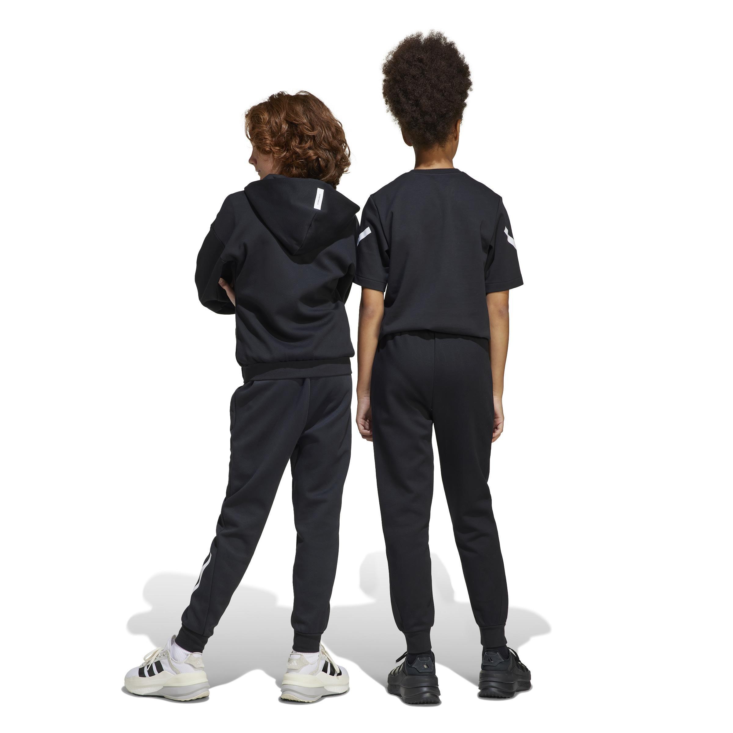 Unisex Kids adidas Z.N.E. Tapered-Leg Tracksuit Bottoms, Black, , large image number 2
