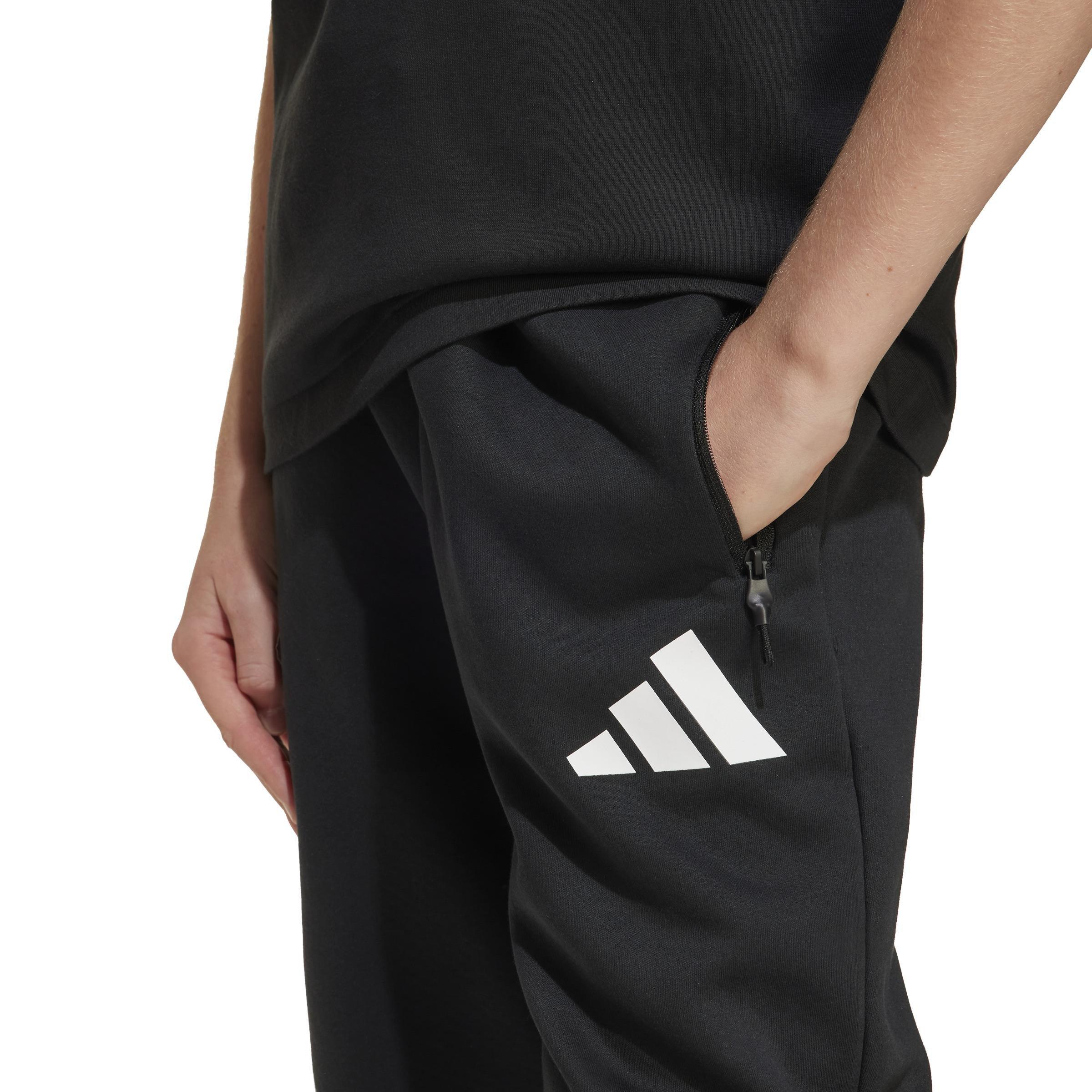 Unisex Kids adidas Z.N.E. Tapered-Leg Tracksuit Bottoms, Black, , large image number 3