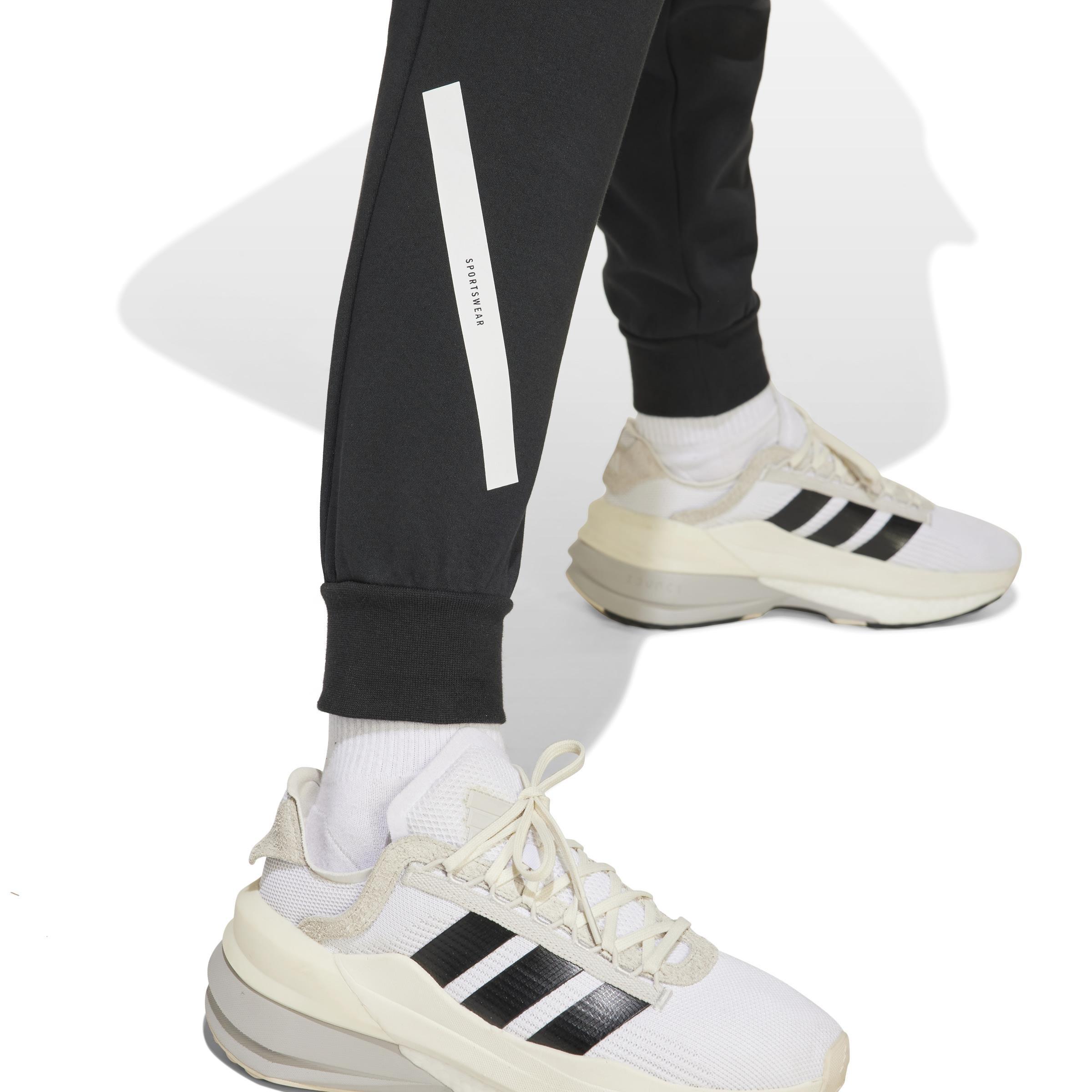 Unisex Kids adidas Z.N.E. Tapered-Leg Tracksuit Bottoms, Black, , large image number 4