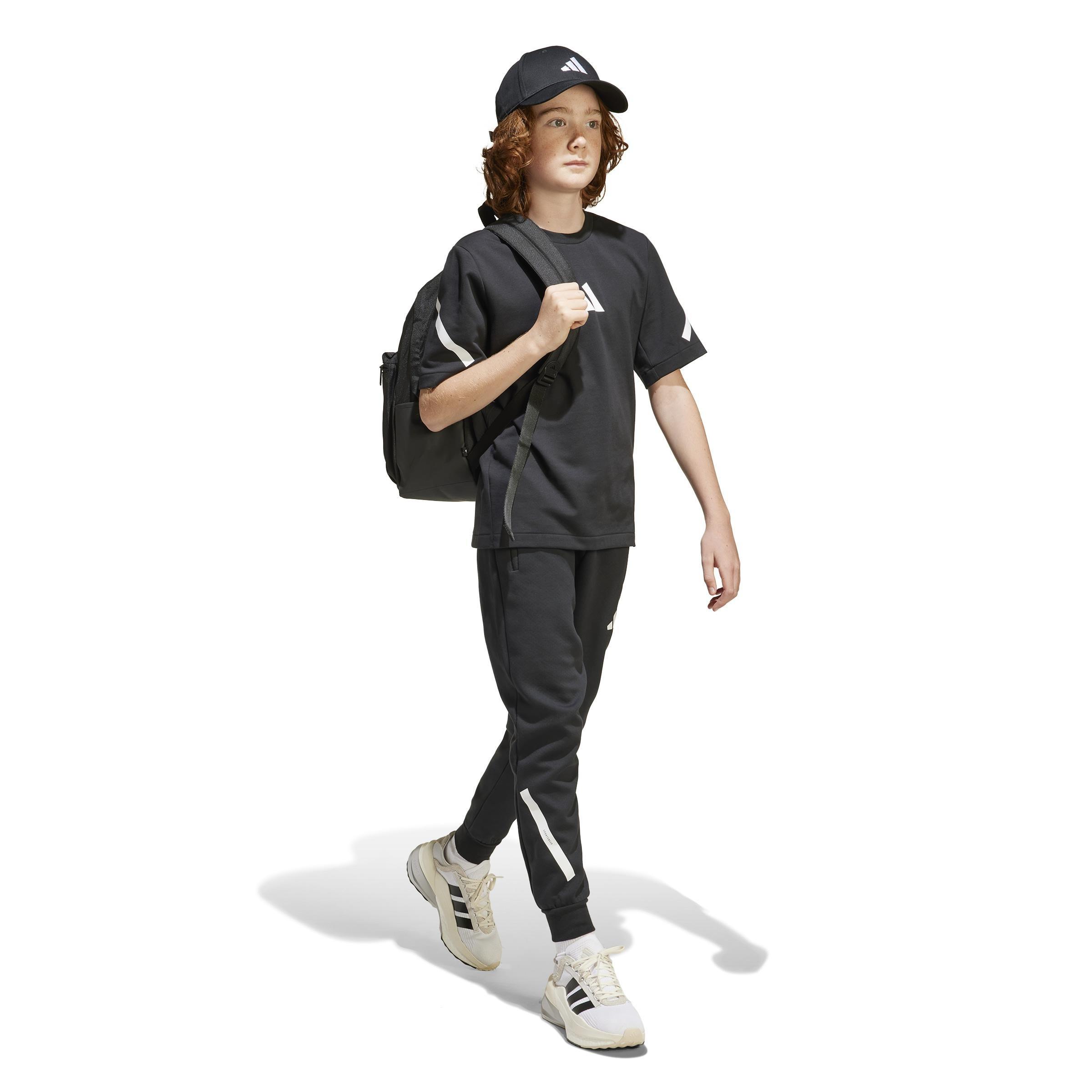 Unisex Kids adidas Z.N.E. Tapered-Leg Tracksuit Bottoms, Black, , large image number 7